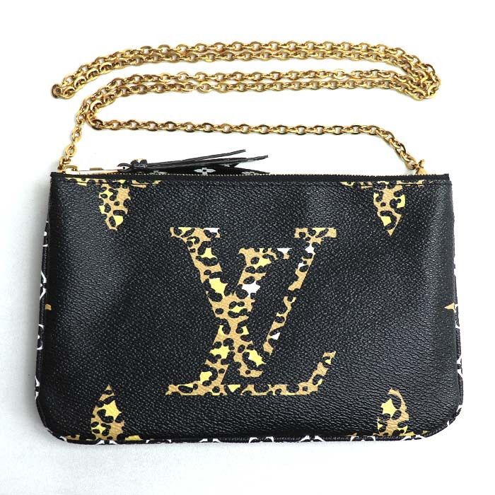 Louis Vuitton Louis Vuitton Pochette Double Zip Monogram Shoulder Bag Canvas Shoulder Bag M67874 in Black, Women's