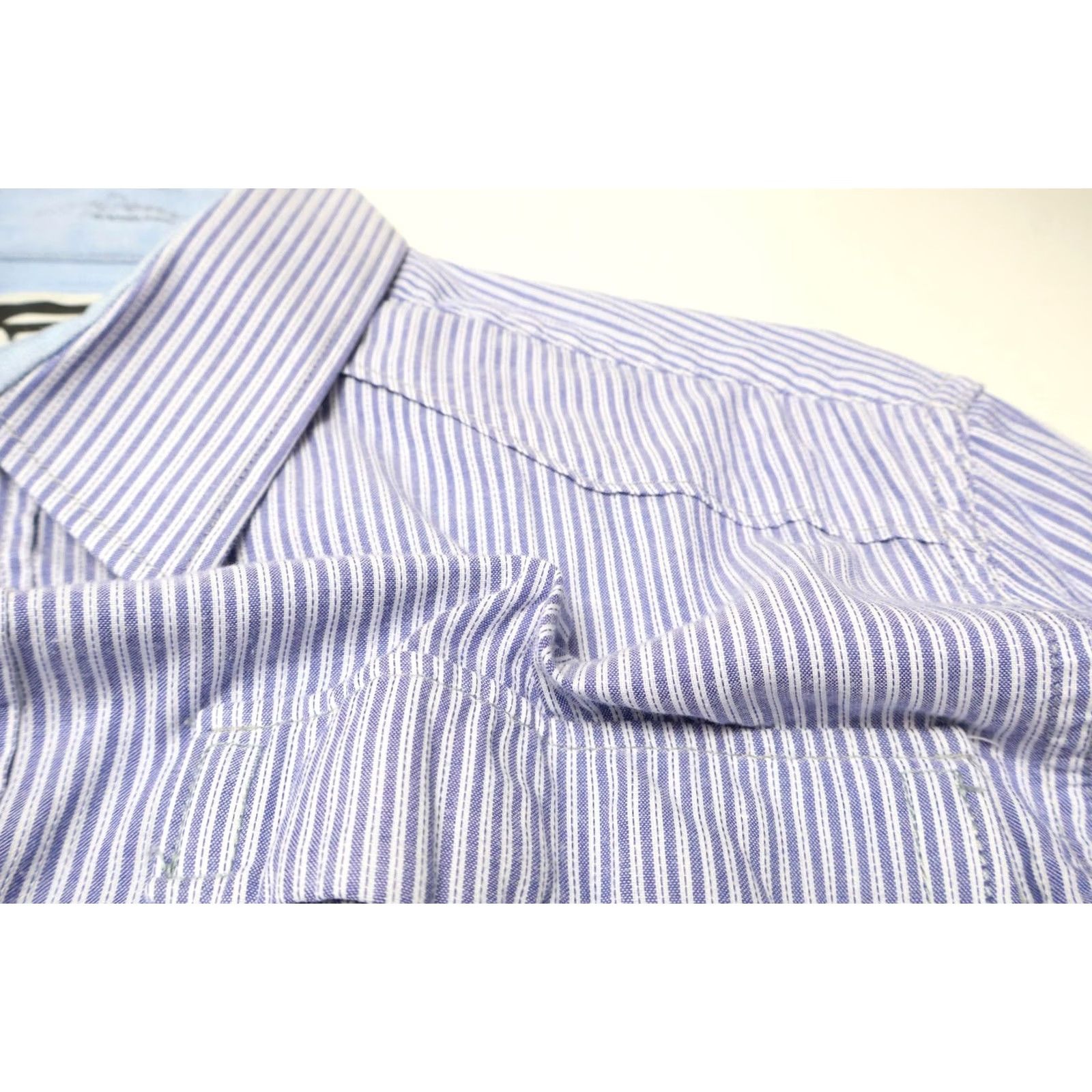 G-Star G-STAR Denim Modern Gould Vanders Shirt Men's LARGE Snap Button Pinstripe Size US L / EU 52-54 / 3 - 6 Thumbnail