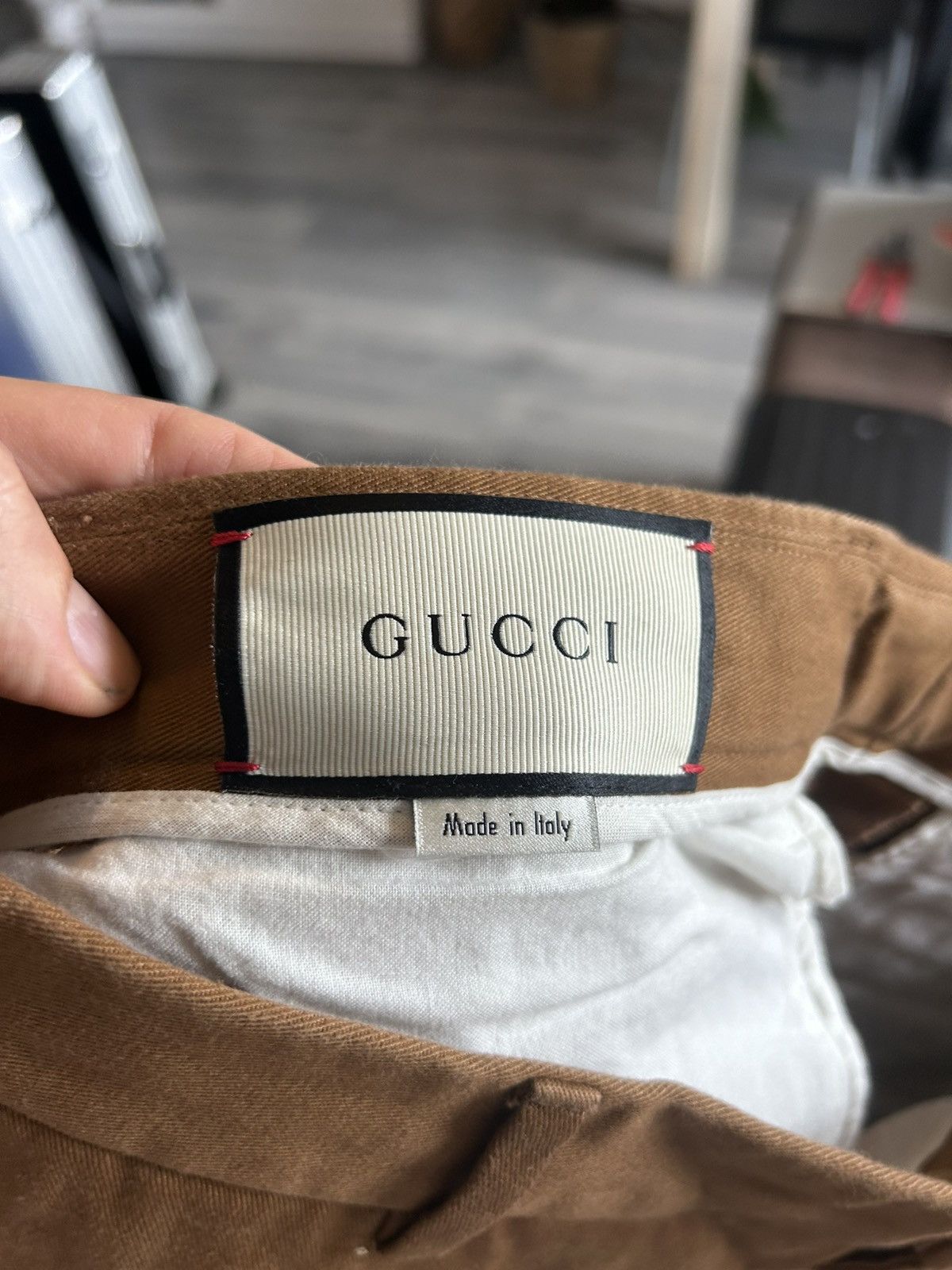 Gucci Gucci Slim-Fit Cotton Chinos with Embroidered Logo Size US 30 / EU 46 - 10 Thumbnail