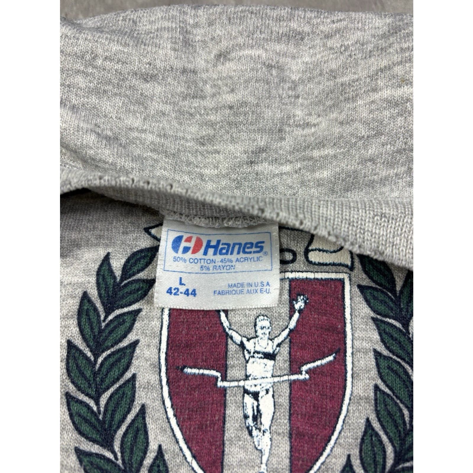 Hanes VINTAGE Hanes Sweatshirt Pullover 80s 90s Grey Cotton Fleece Graphic Print Logo Mock Collarless Men S Size S, Runs & Jogging … Size US S / EU 44-46 / 1 - 3 Thumbnail