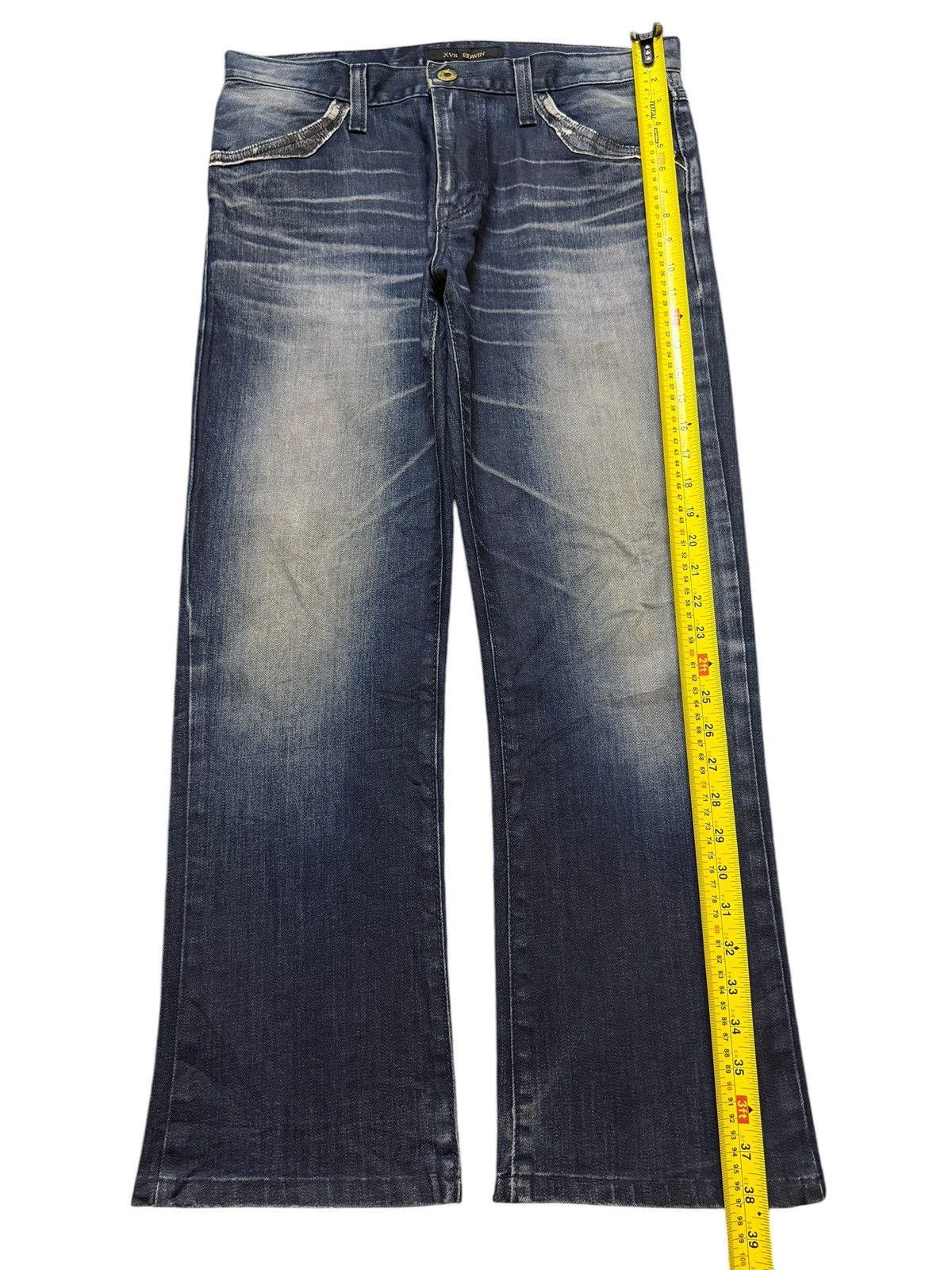 Edwin Vintage 90s Edwin XV Blue Faded Whisker Regular Straight Fit Size US 33 - 10 Thumbnail