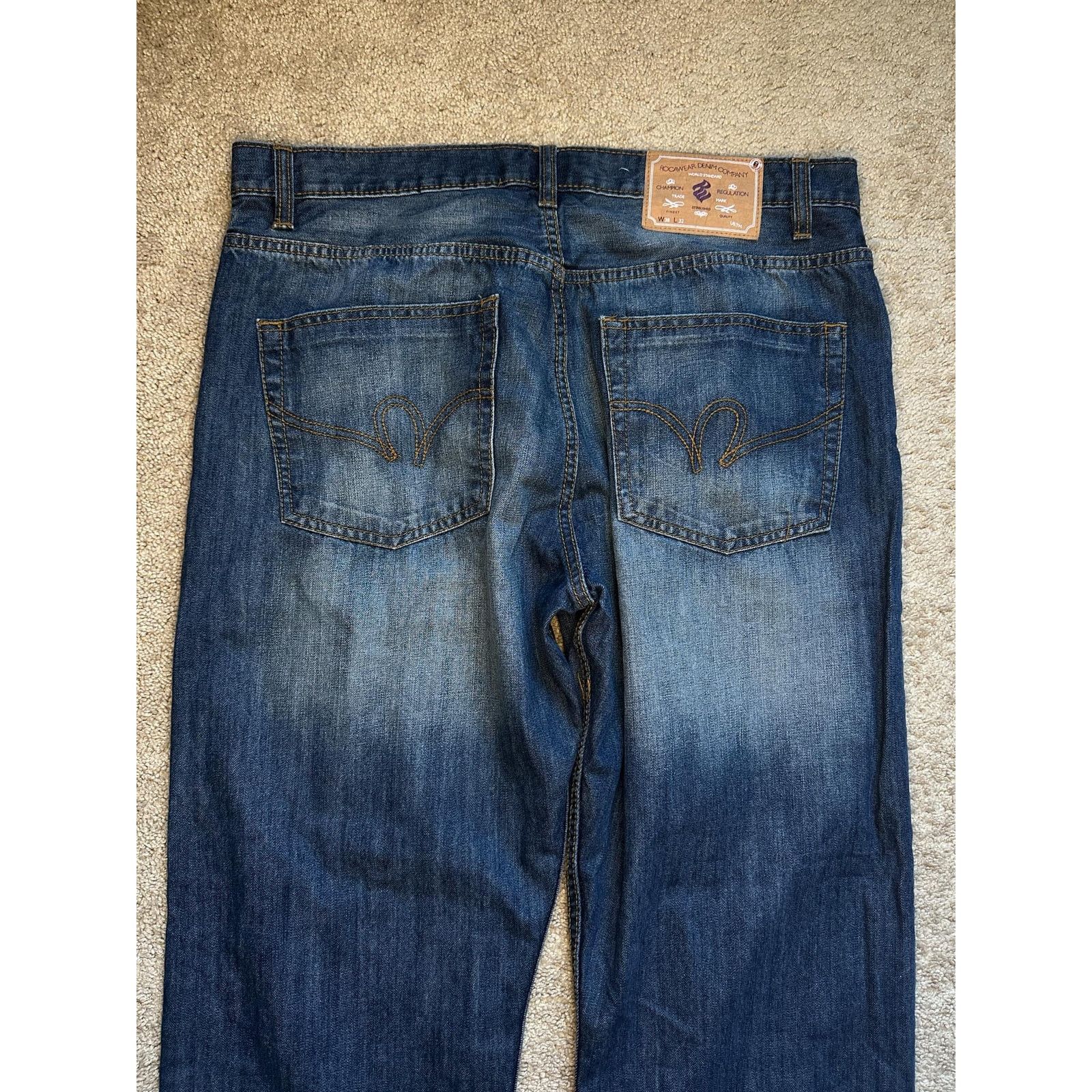 Other Rockwear Denim Company Straight Jeans Blue Men's W38 L32 Size US 38 / EU 54 - 7 Thumbnail