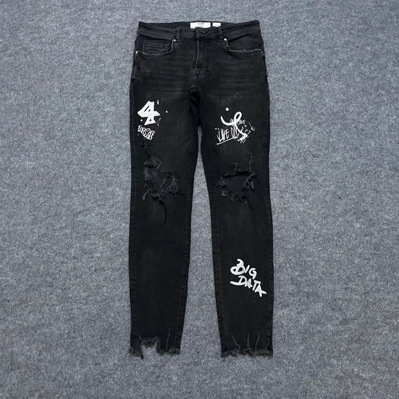 Bershka 💥Best Offer💥Bershka Skinny Punk Distressed Denim Size US 32 / EU 48 - 1 Thumbnail