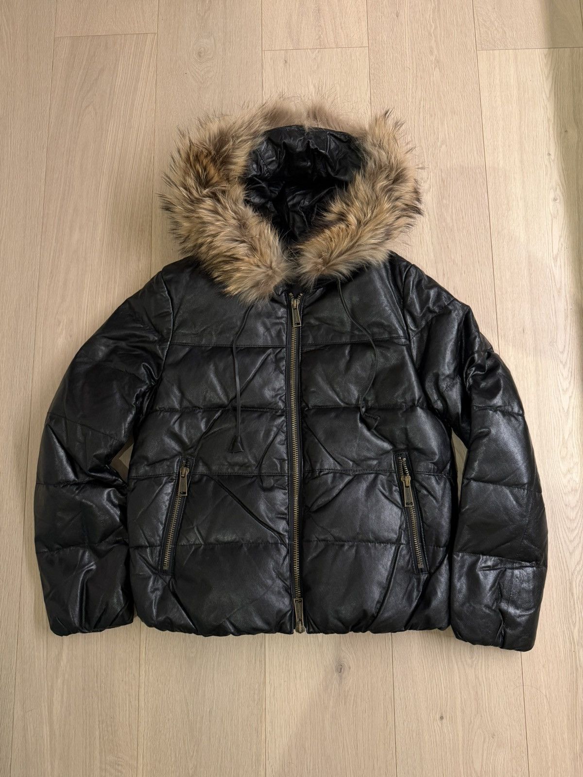 Dsquared2 2000s Dsquared2 Leather & polyester fur puffer Size M / US 6-8 / IT 42-44 - 1 Thumbnail