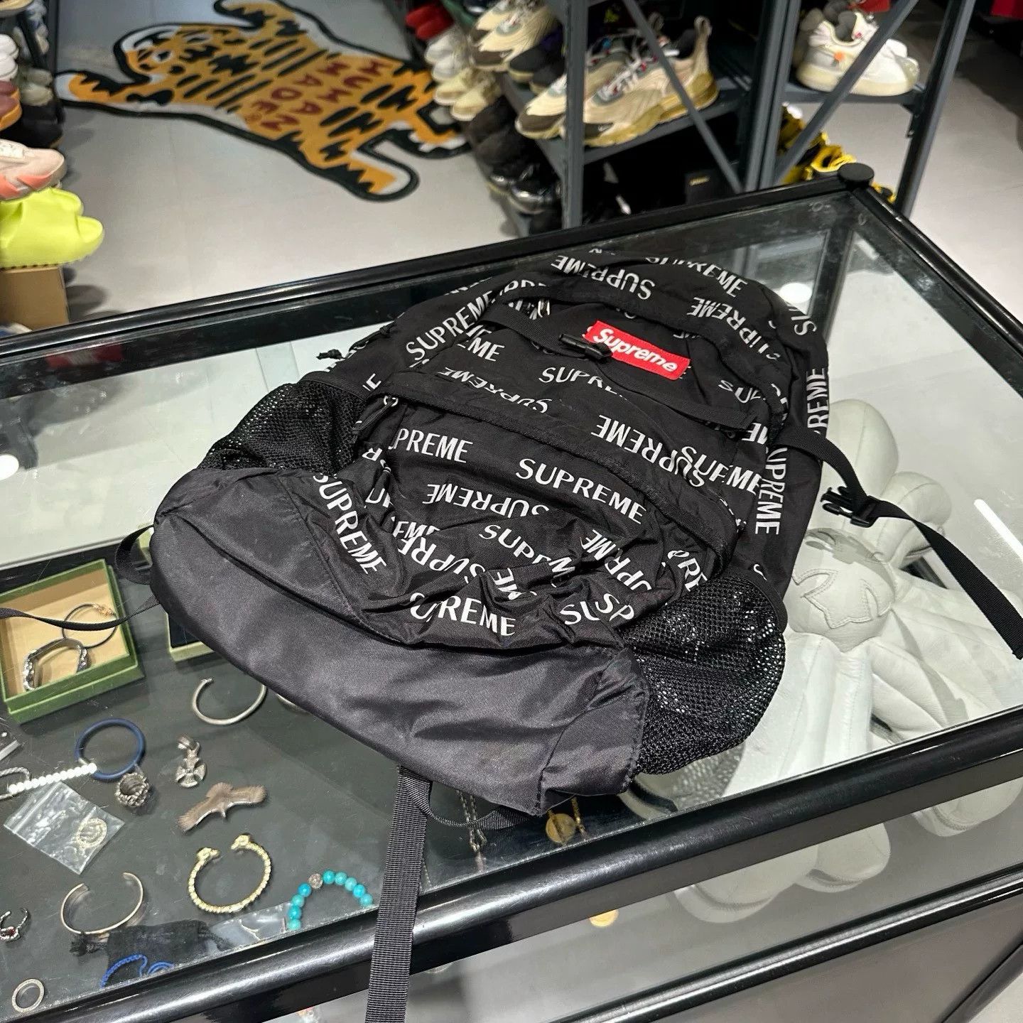 希少完売品 17fw Leopard Fleece WaistBag FW17 Supreme leopard fleece red waist bag Shoulder Bum Belt Rare
