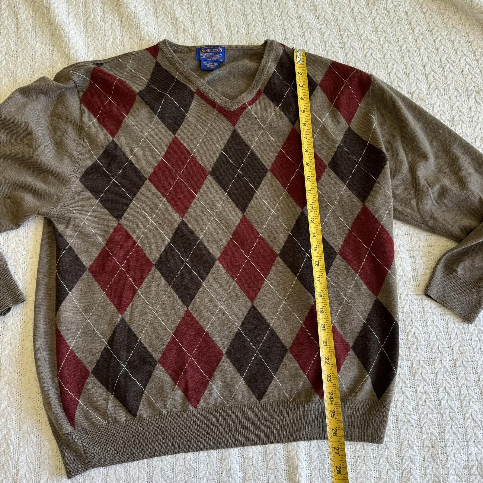 Pendleton Pendleton Men's Merino Wool Argyle Sweater - Size XL Size US XL / EU 56 / 4 - 4 Thumbnail