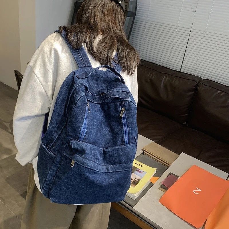Japanese Brand Denim Blue Backpack Size ONE SIZE - 4 Thumbnail