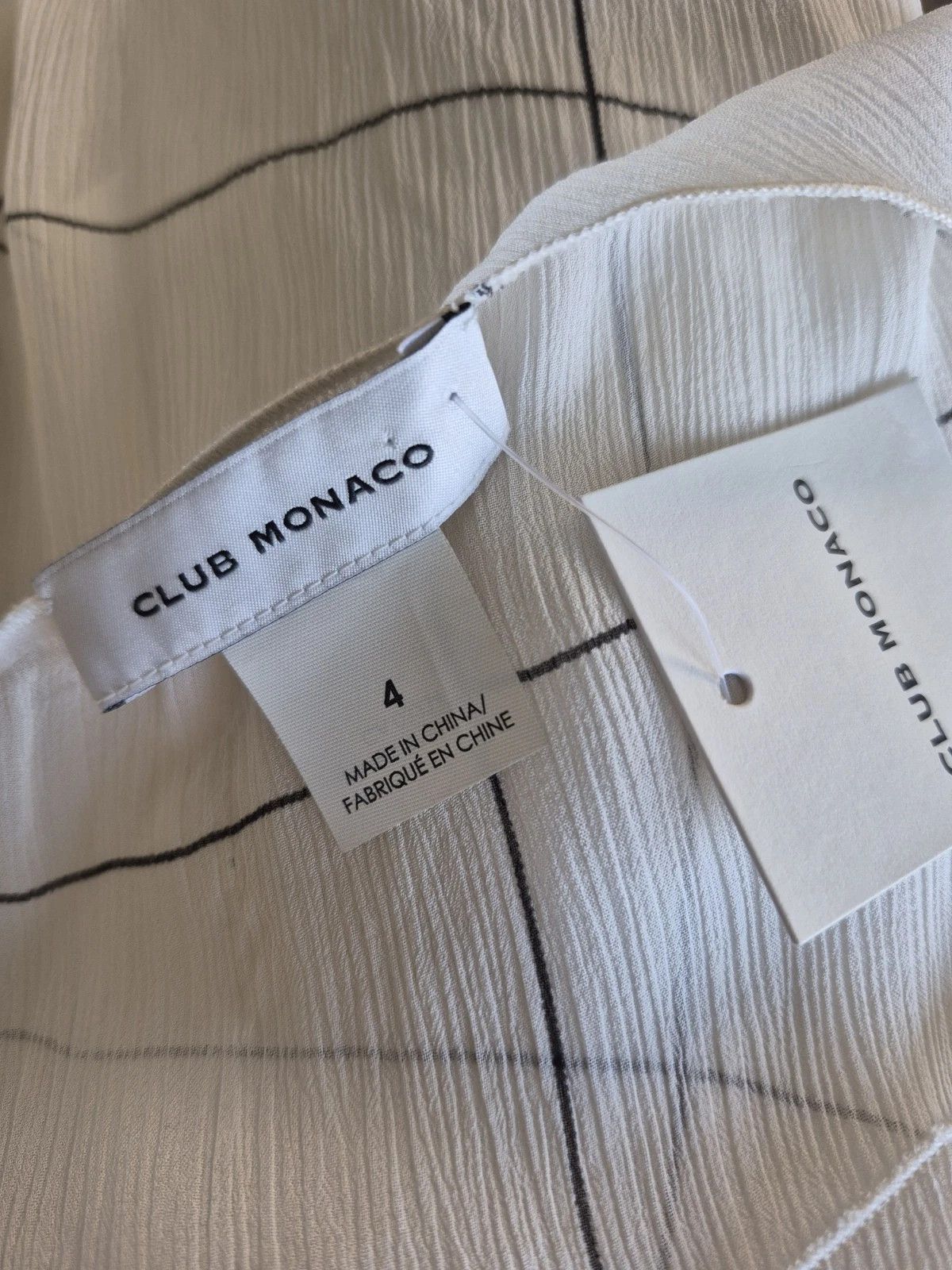 Club Monaco Dress Windowpane A Line Chiffon Slvless Pleated Party Summer Size S / US 4 / IT 40 - 6 Thumbnail