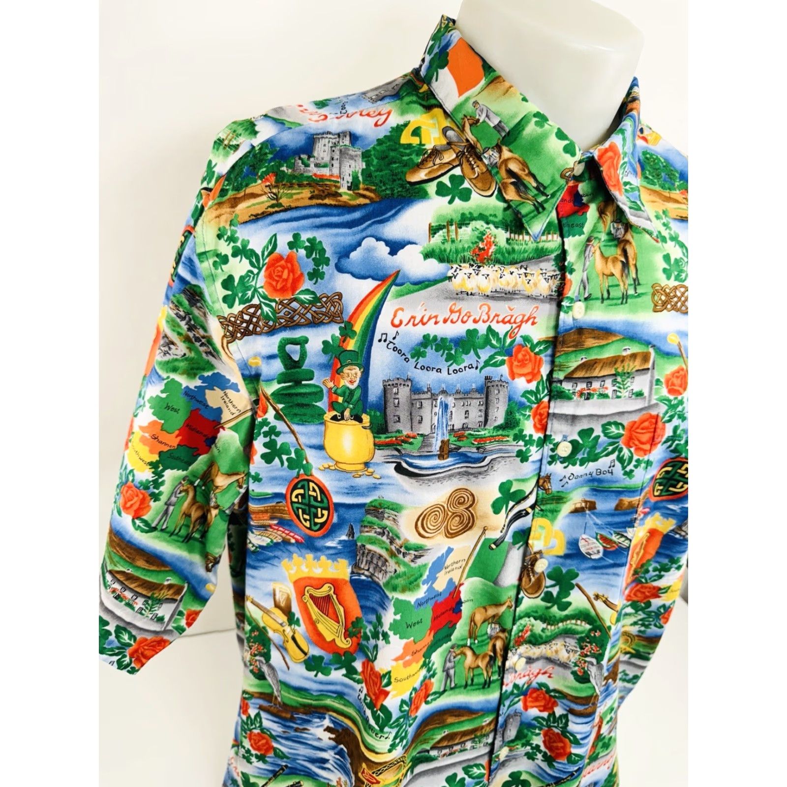 Reyn Spooner REYN SPOONER Shirt Hawaii Irish Blarney Erin Go Bragh DANNY BOY Multicolor 2XL Short Sleeve Button-Up Mens Size US XXL / EU 58 / 5 - 2 Thumbnail