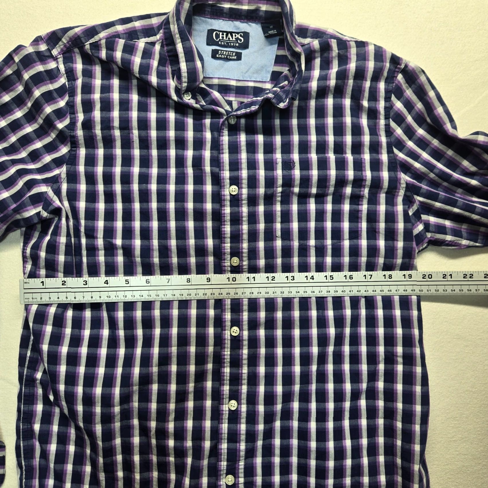 Chaps VINTAGE CHAPS Shirt Purple Checkered Button-Up Long Sleeve Adult M Medium Men’s Size M Purple Checkered Button-Up Shirt Size US M / EU 48-50 / 2 - 4 Thumbnail