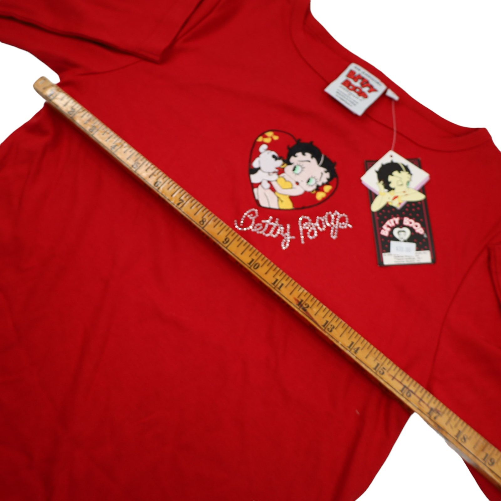 Vintage Vintage Y2k NWT Betty Boop Embroidered Dog Heart T Shirt Size S / US 4 / IT 40 - 6 Thumbnail