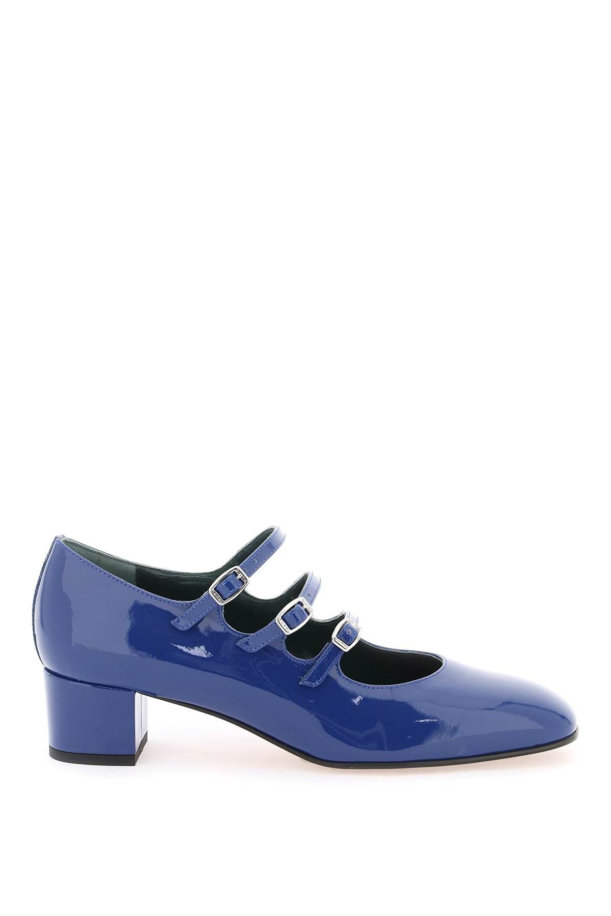 image of Carel Paris Carel Patent Leather Kina Mary Jane Shoes in Bleu, Women's (Size 7)