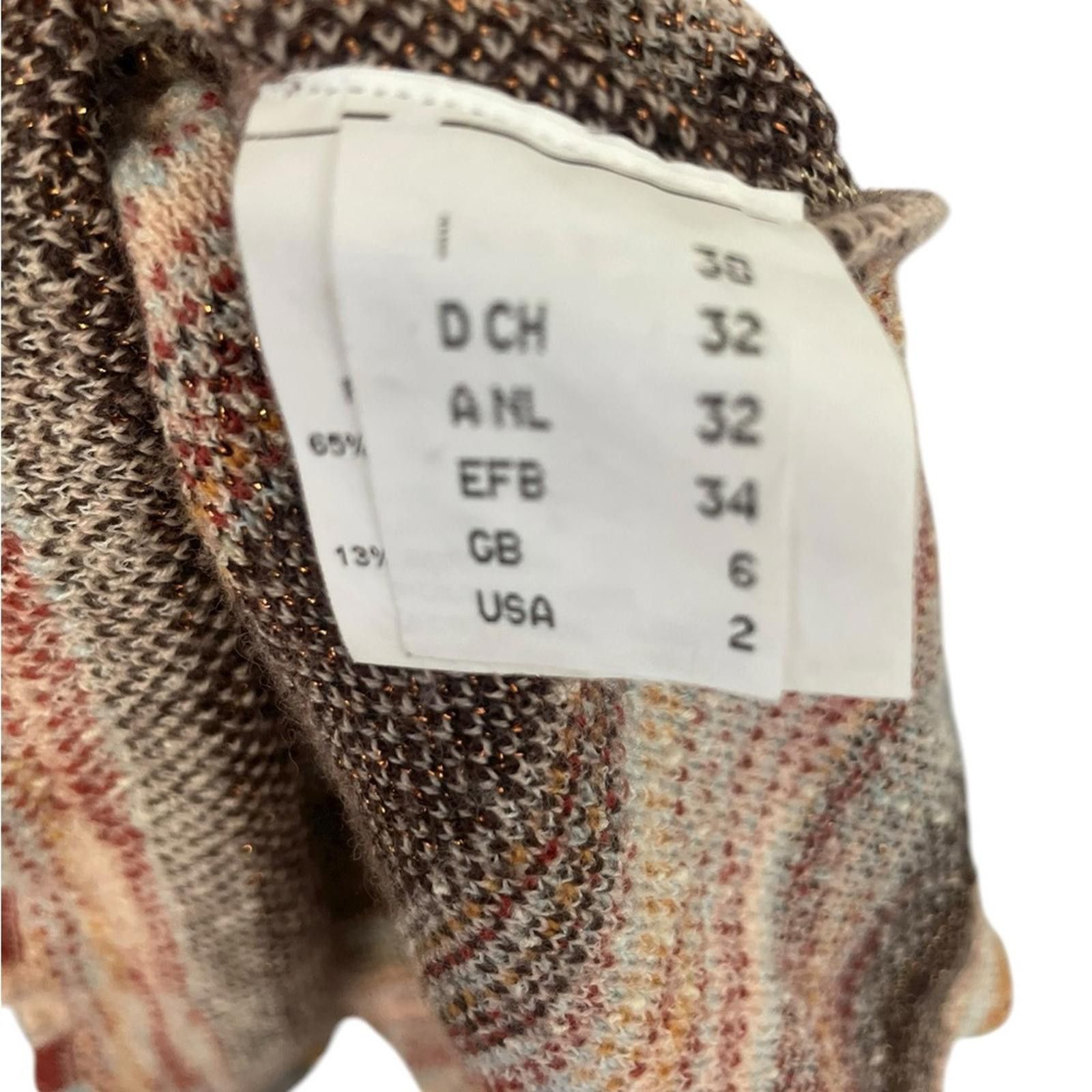 Missoni Missoni Multicolor Long Sleeve Zigzag Dress Size XS / US 0-2 / IT 36-38 - 5 Thumbnail