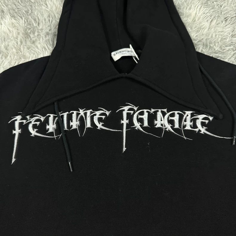 Balenciaga Balenciaga Logo Hoodie in Black Color-2506 Size US XS / EU 42 / 0 - 3 Thumbnail