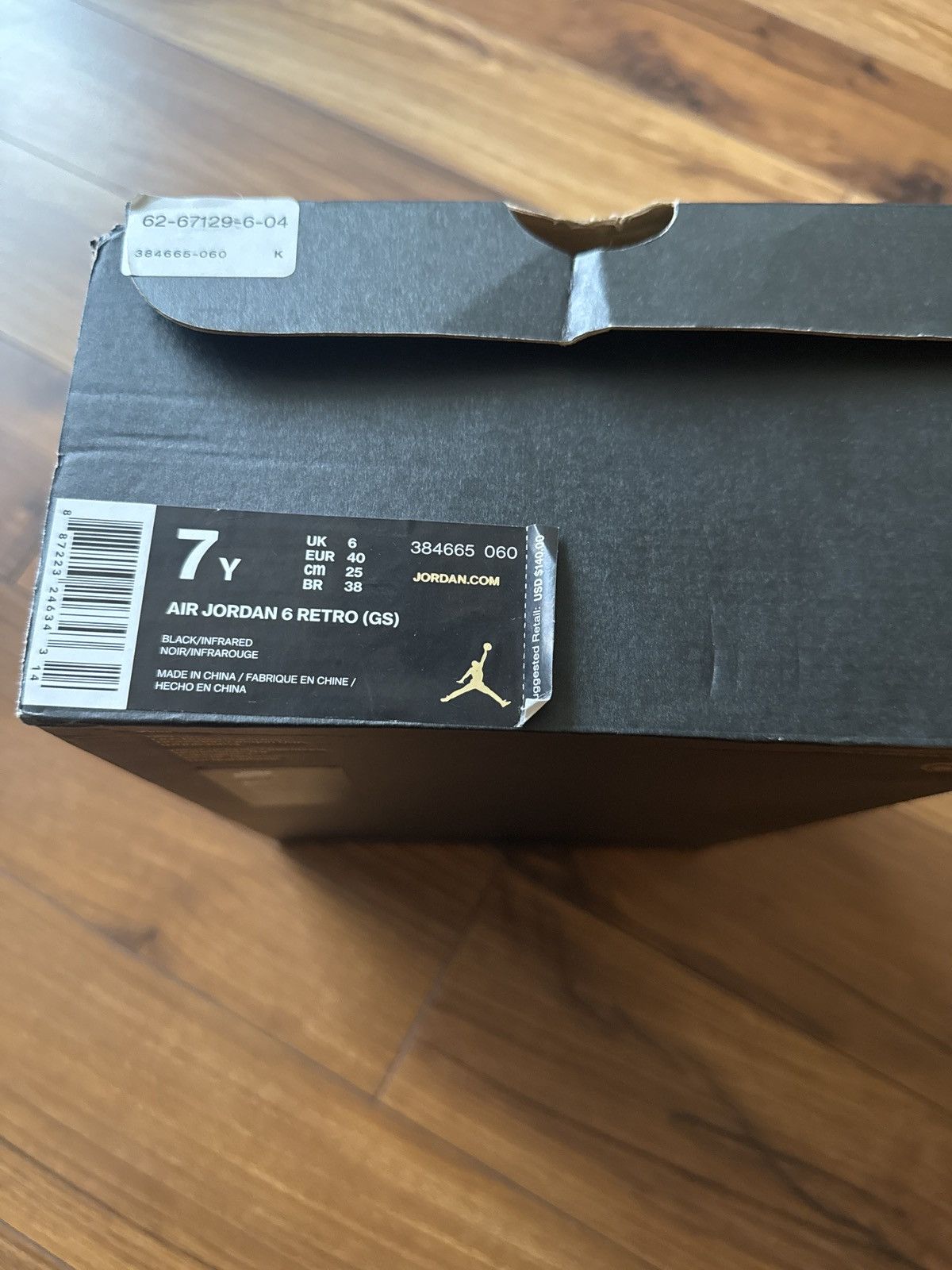 Jordan Brand Air Jordan 6 Retro GS Infared 2019 Size US 7 / EU 40 - 8 Thumbnail