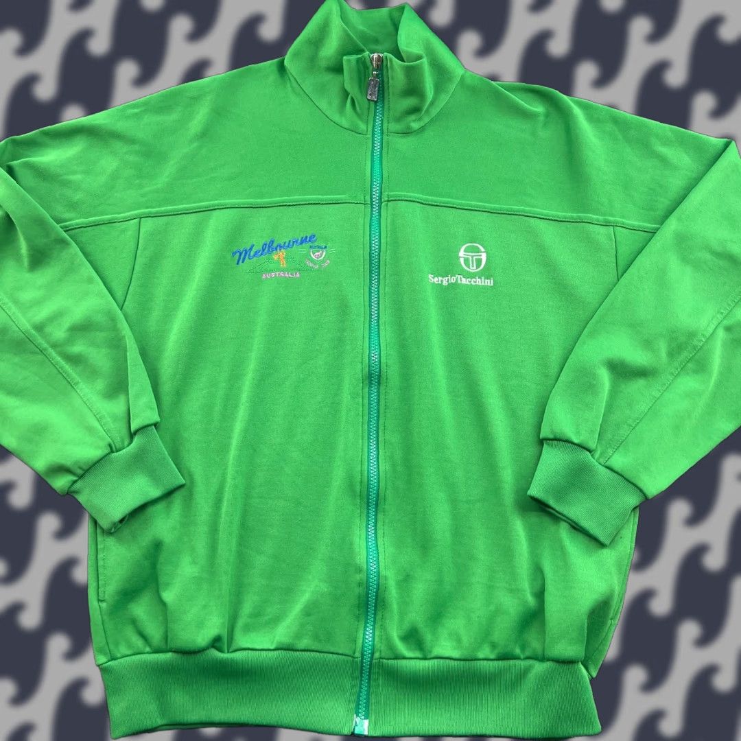 Sergio Tacchini VINTAGE Sergio Tacchini Tennis Jacket 48 Australia Club Green Full Zip Men Jacket Size 48 Black? Size US M / EU 48-50 / 2 - 1 Thumbnail