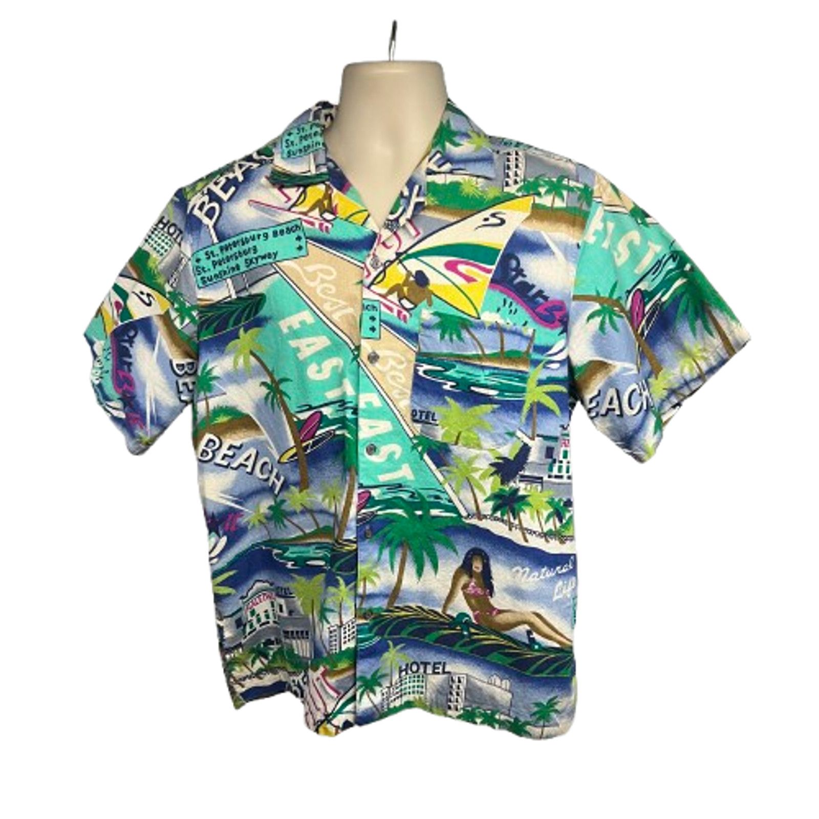 Vintage Vintage Hawaiian Button Up Shirt Large Pocket All Over Print Size US L / EU 52-54 / 3 - 1 Thumbnail
