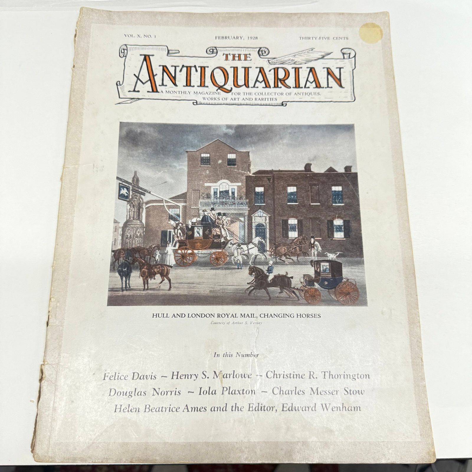 Vintage The Antiquarian Magazine Vol X No 1 February 1928 Ephemera Size ONE SIZE - 2 Thumbnail