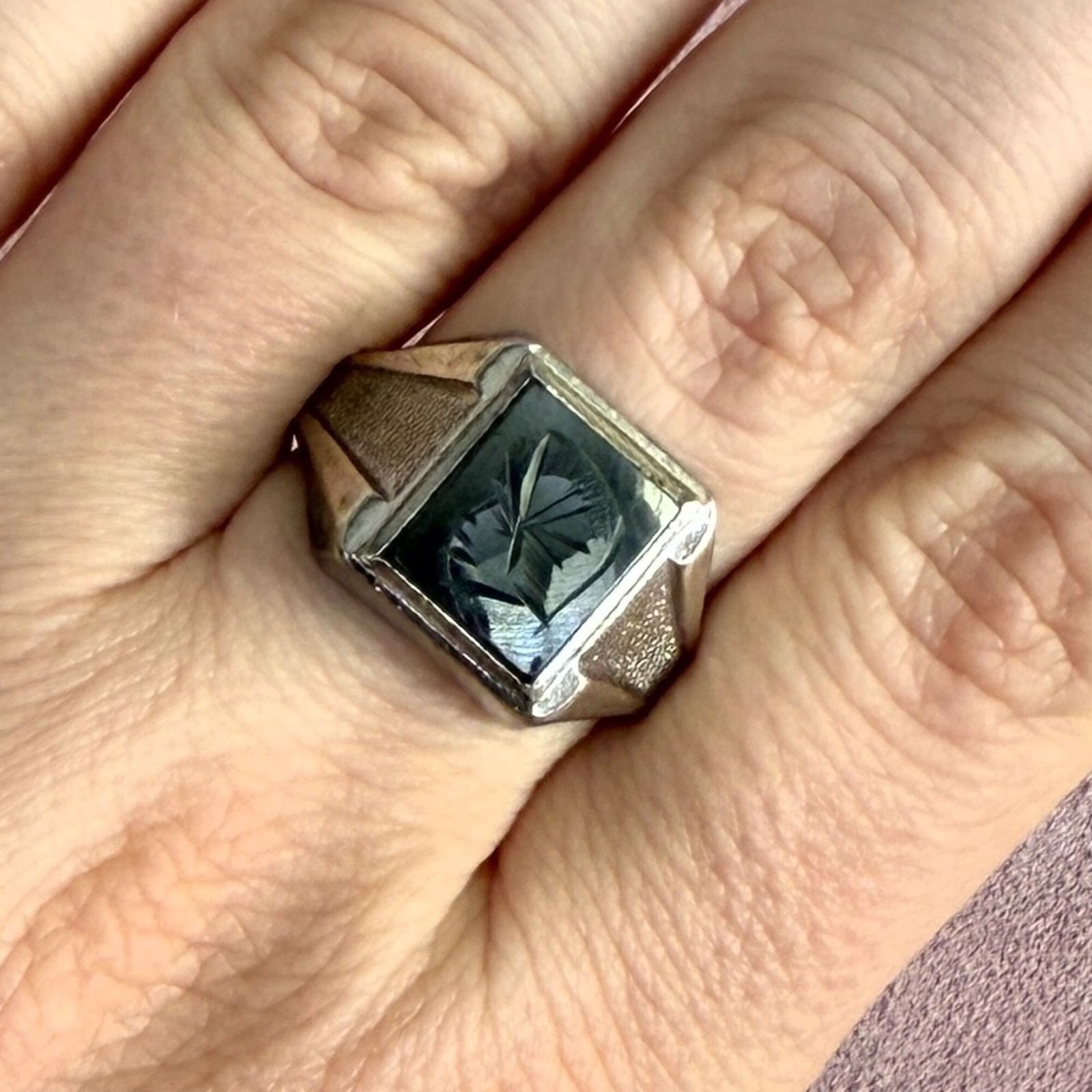 Sterling Silver sterling silver mens intaglio trojan warrior ring size 12.5 Size ONE SIZE - 1 Thumbnail