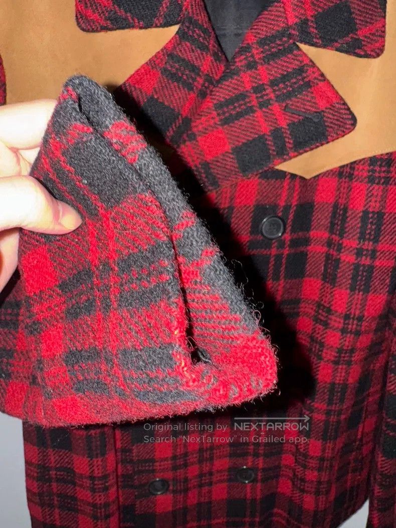 Saint Laurent Paris Saint Laurent Paris Suede Patchwork Black and Red Check Co Size US S / EU 44-46 / 1 - 4 Thumbnail