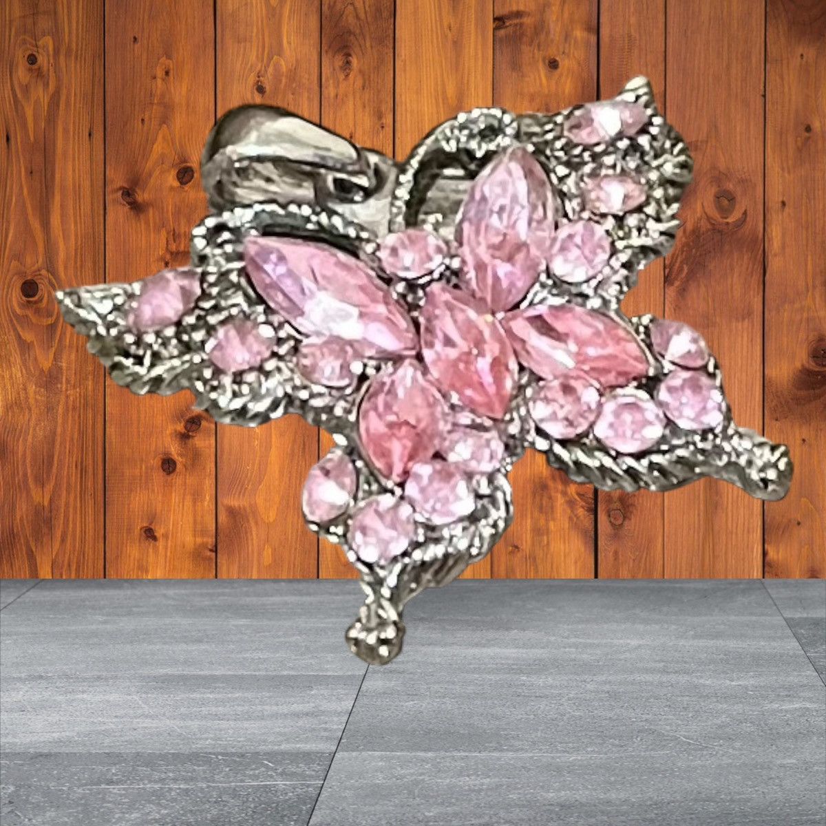 Jewelry × Vintage Vintage Pink Sapphire silver tone butterfly pendant Size ONE SIZE - 2 Thumbnail