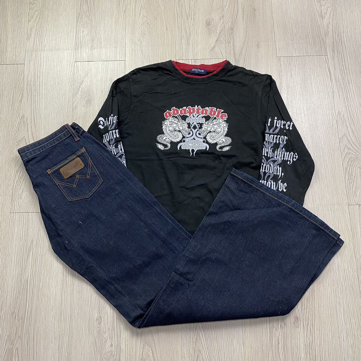 If Six Was Nine × Japanese Brand × Le Grande Bleu (L.G.B.) BUNDLE DEALS ! Perfectdash Longslevee + Wrangler Flare jeans Size US M / EU 48-50 / 2 - 1 Thumbnail