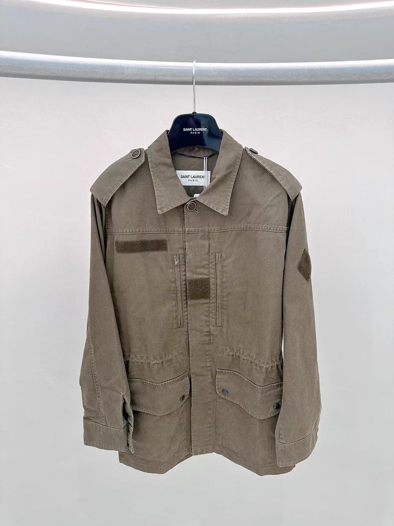 Saint Laurent Paris Saint Laurent Paris Army Green Shark Sequin Jacket Size S / US 4 / IT 40 - 1 Thumbnail
