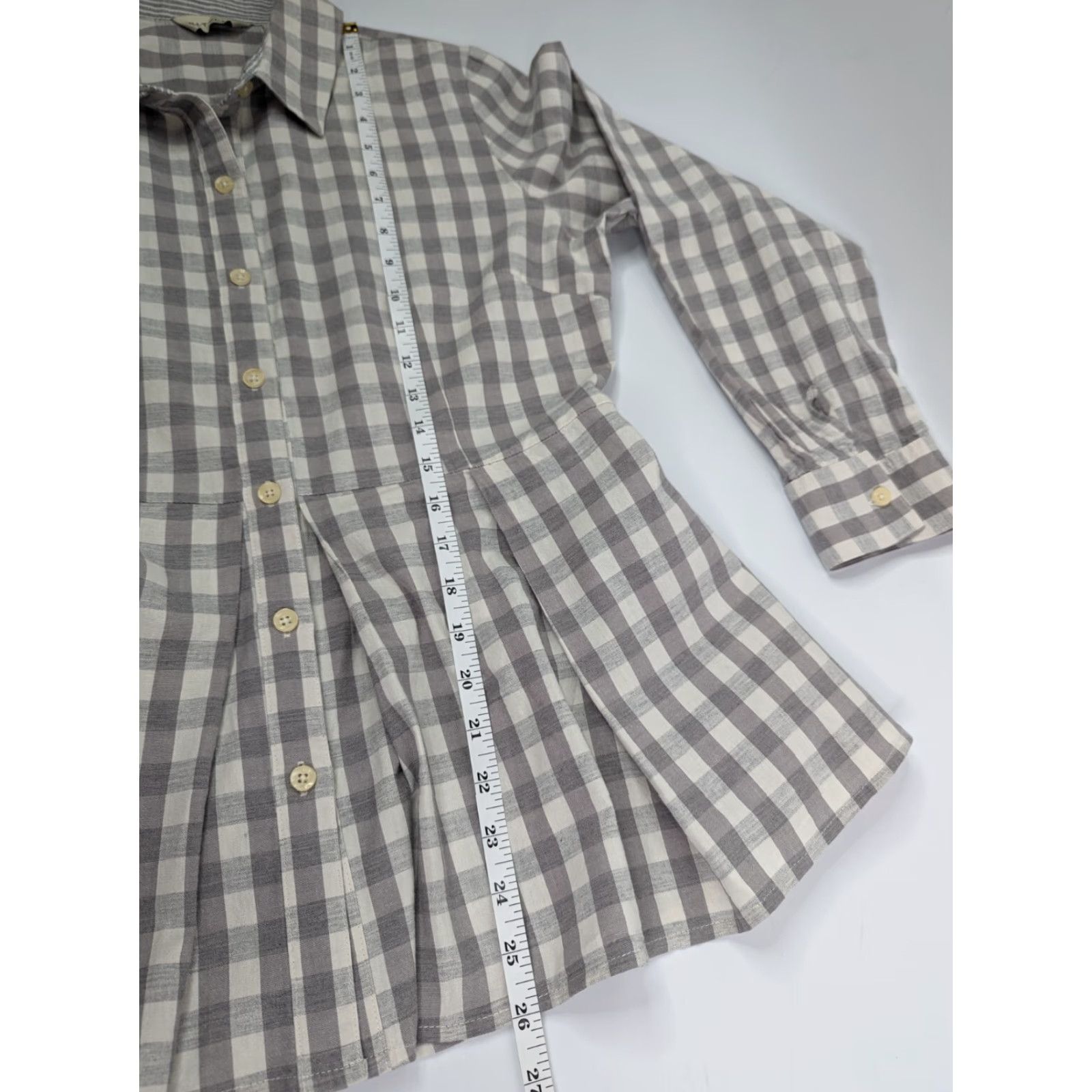 Anthropologie **Anthropologie Buffalo Check Peplum Button Down Top Medium Gray** User: Anthropologie Buffalo Check Peplum Button-Down Top Medium Gray Size M / US 6-8 / IT 42-44 - 5 Thumbnail