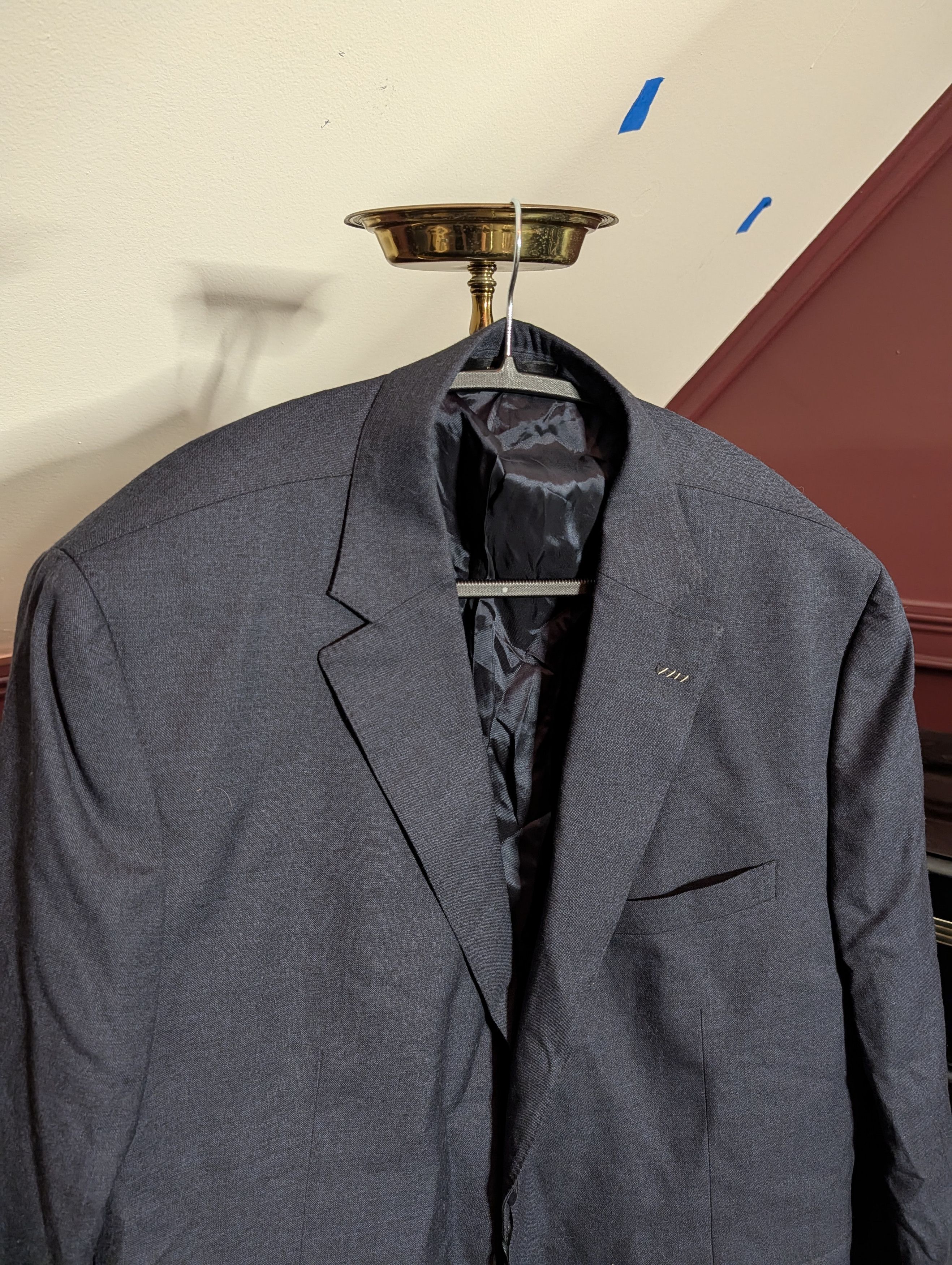Massimo Dutti Pure Italian Super 130s wool NWT blue jacket blazer Size 46R - 2 Thumbnail