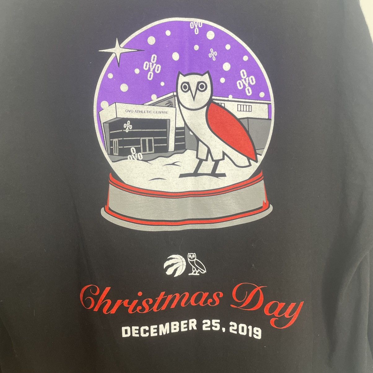 NBA × October's Very Own OVO Raptors 2019 Christmas Day Long Sleeve Shirt Black XL Size US XL / EU 56 / 4 - 3 Thumbnail