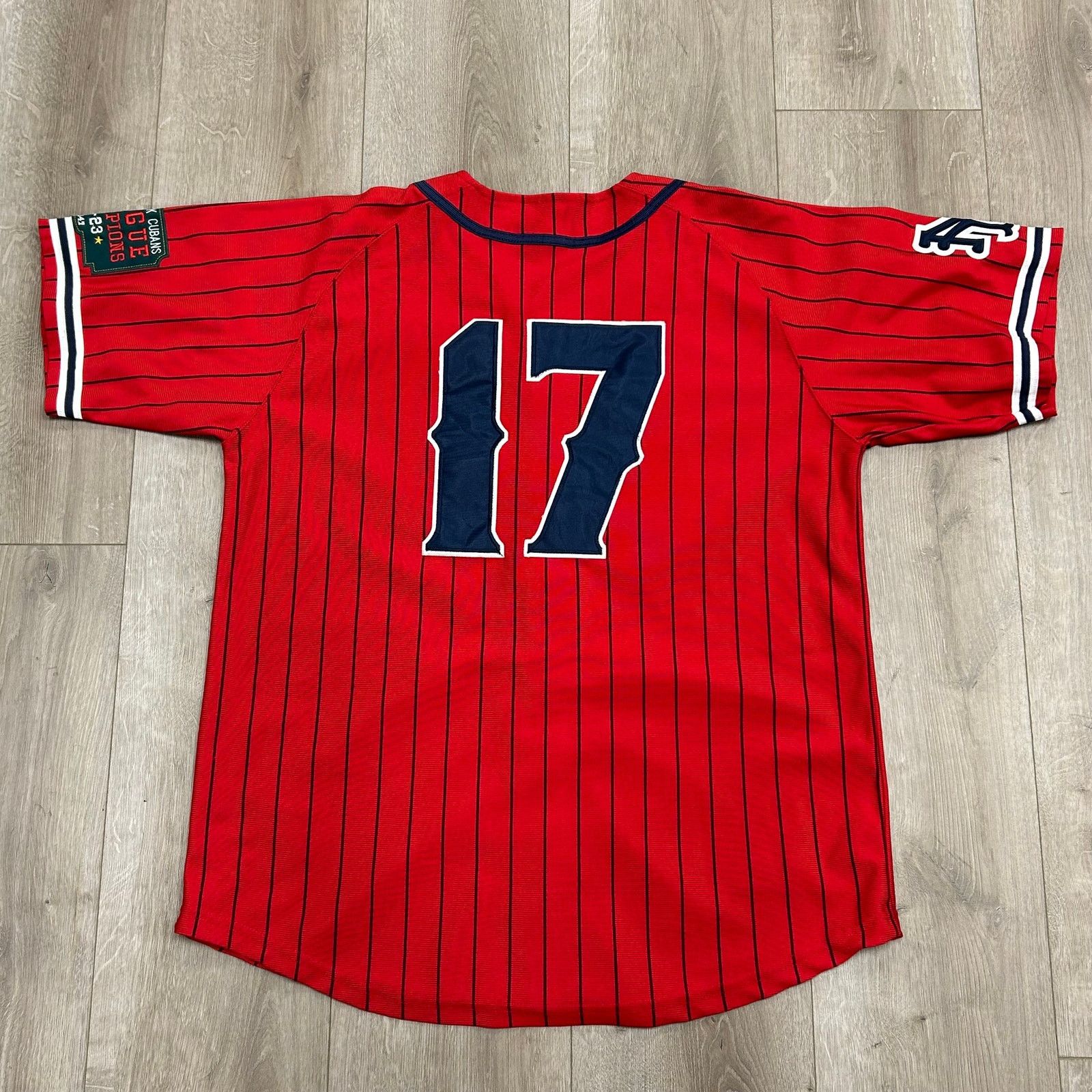 MLB New York Cubans Negro League Red Baseball Jersey size Large Size US L / EU 52-54 / 3 - 7 Thumbnail