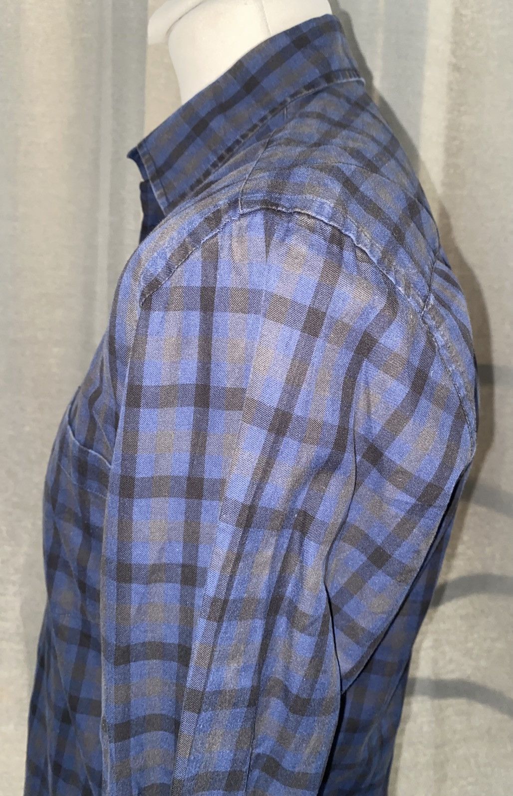 Aquascutum Aquascutum - Shirt - Checked Blue, Black & Grey - Small Size US S / EU 44-46 / 1 - 12 Thumbnail
