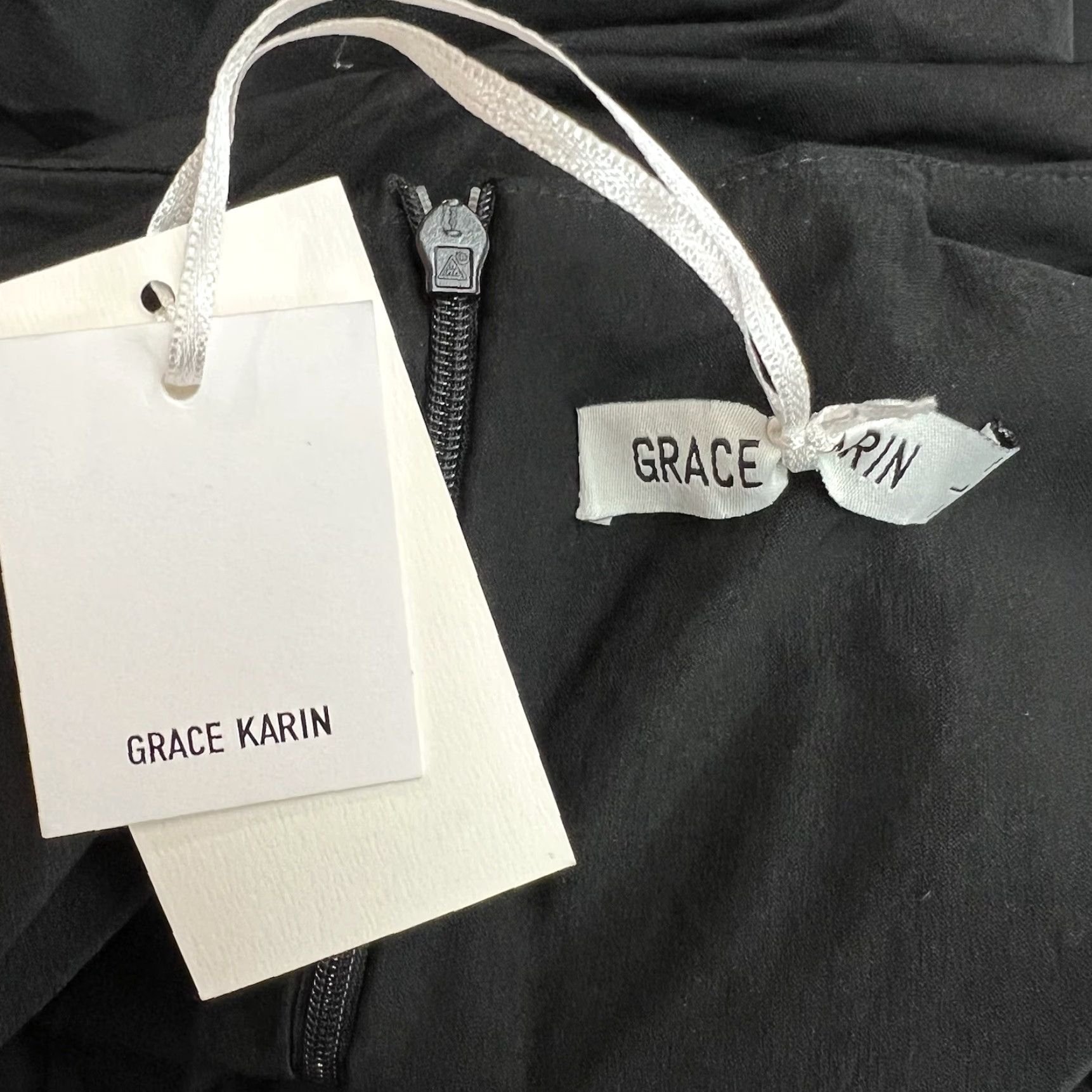Vintage Grace Karin Party Cocktail Dress Sleeveless L Black Knee-Length Belted V-Neck Size L / US 10 / IT 46 - 6 Thumbnail