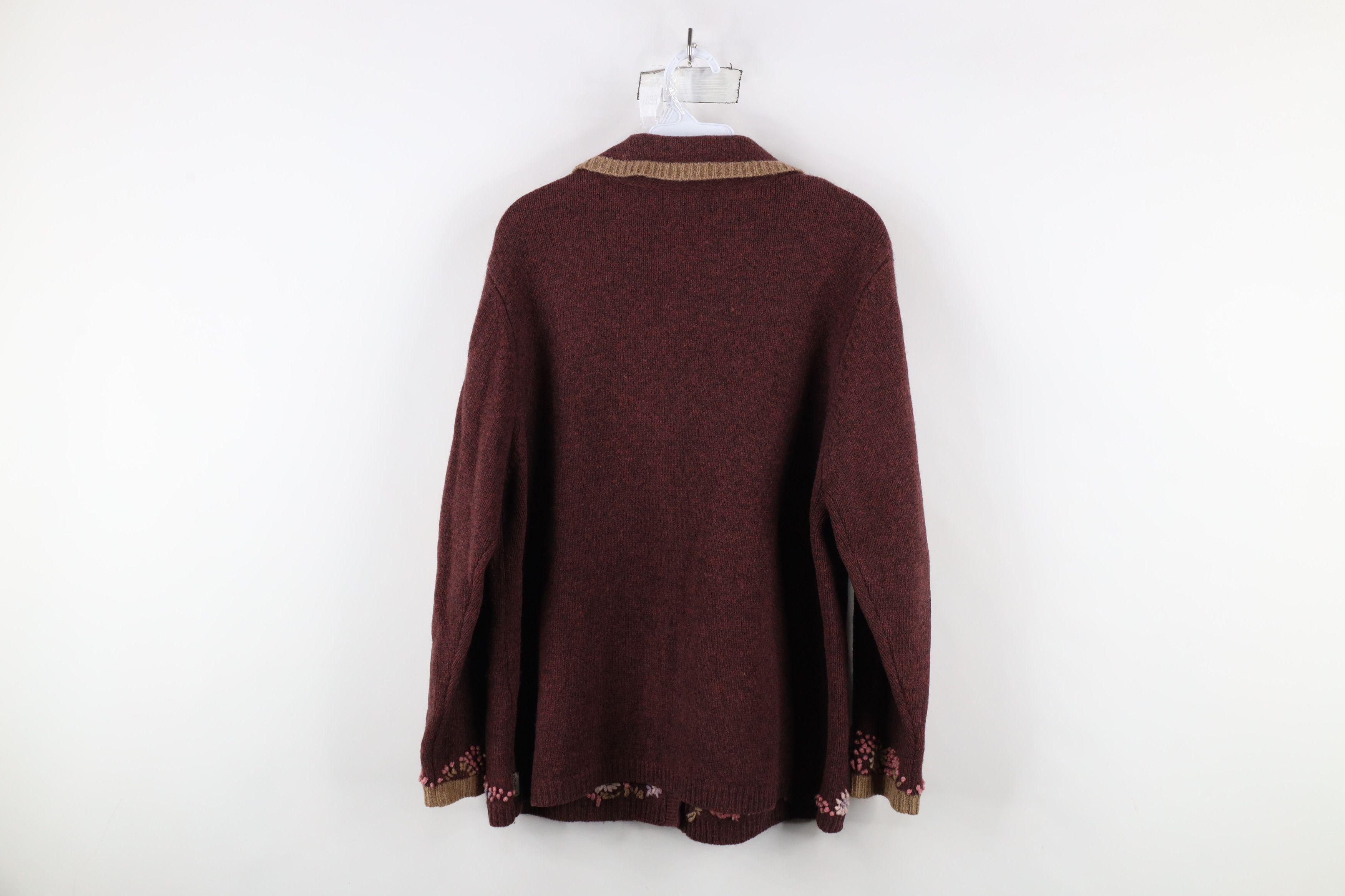 Vintage × Woolrich Woolen Mills Vintage 90s Woolrich Embroidered Flower Cardigan Sweater Size XL / US 12-14 / IT 48-50 - 8 Thumbnail