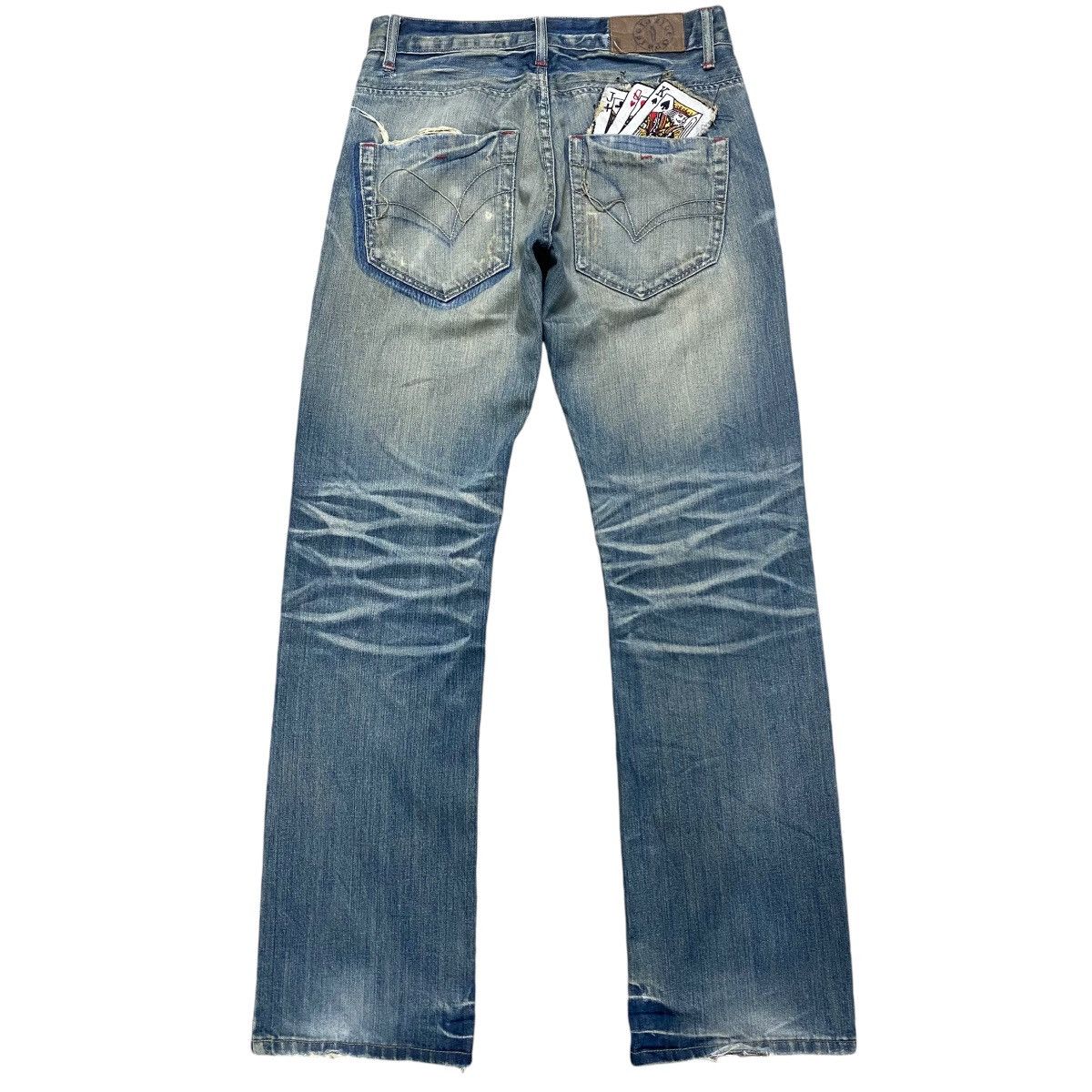 Japanese Brand CRAZY LEOPARD Denim Poker Jeans Ripped Size US 32 / EU 48 - 2 Thumbnail