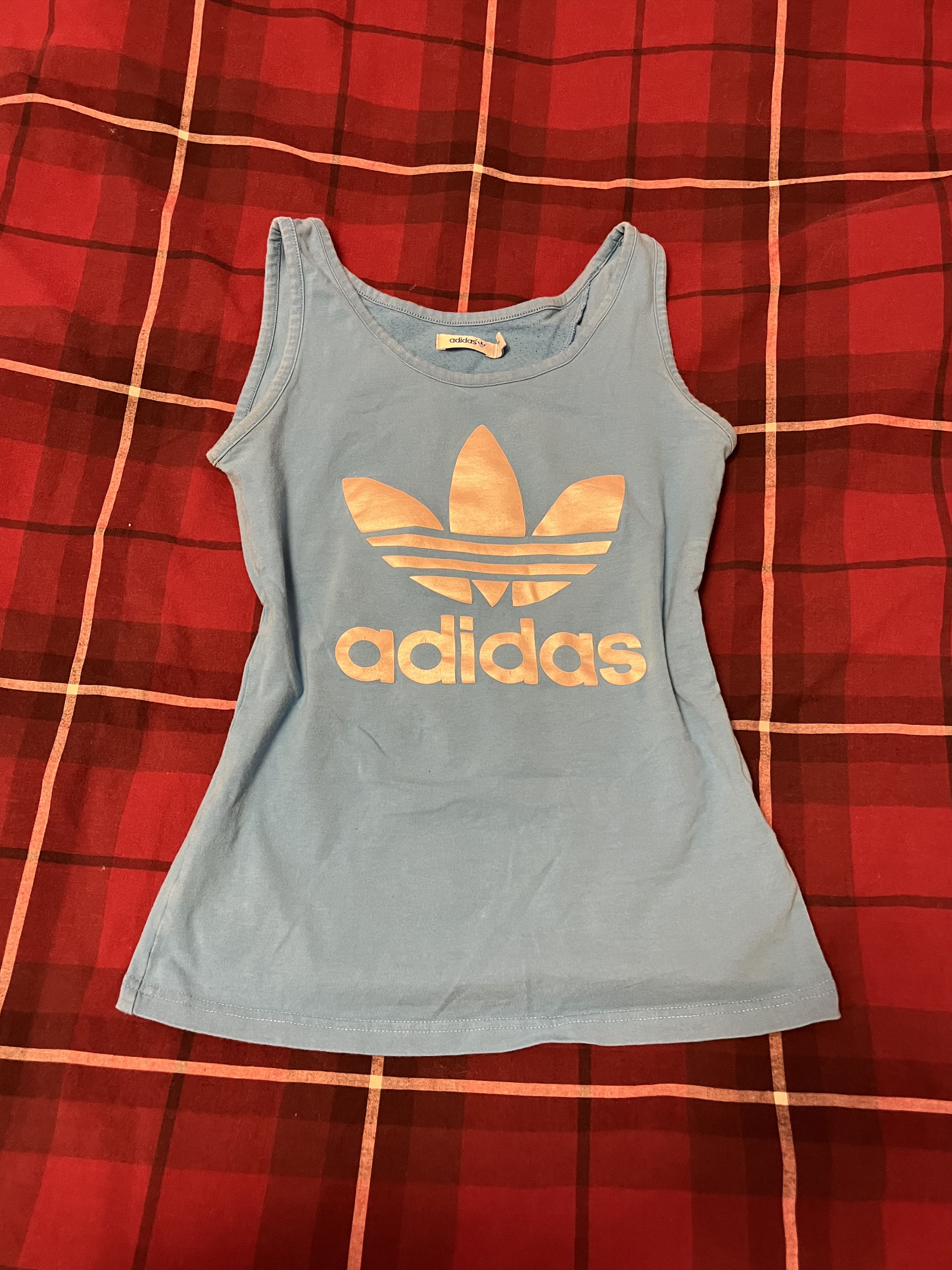 Japanese Brand Adidas blue tank top Size S / US 4 / IT 40 - 1 Thumbnail