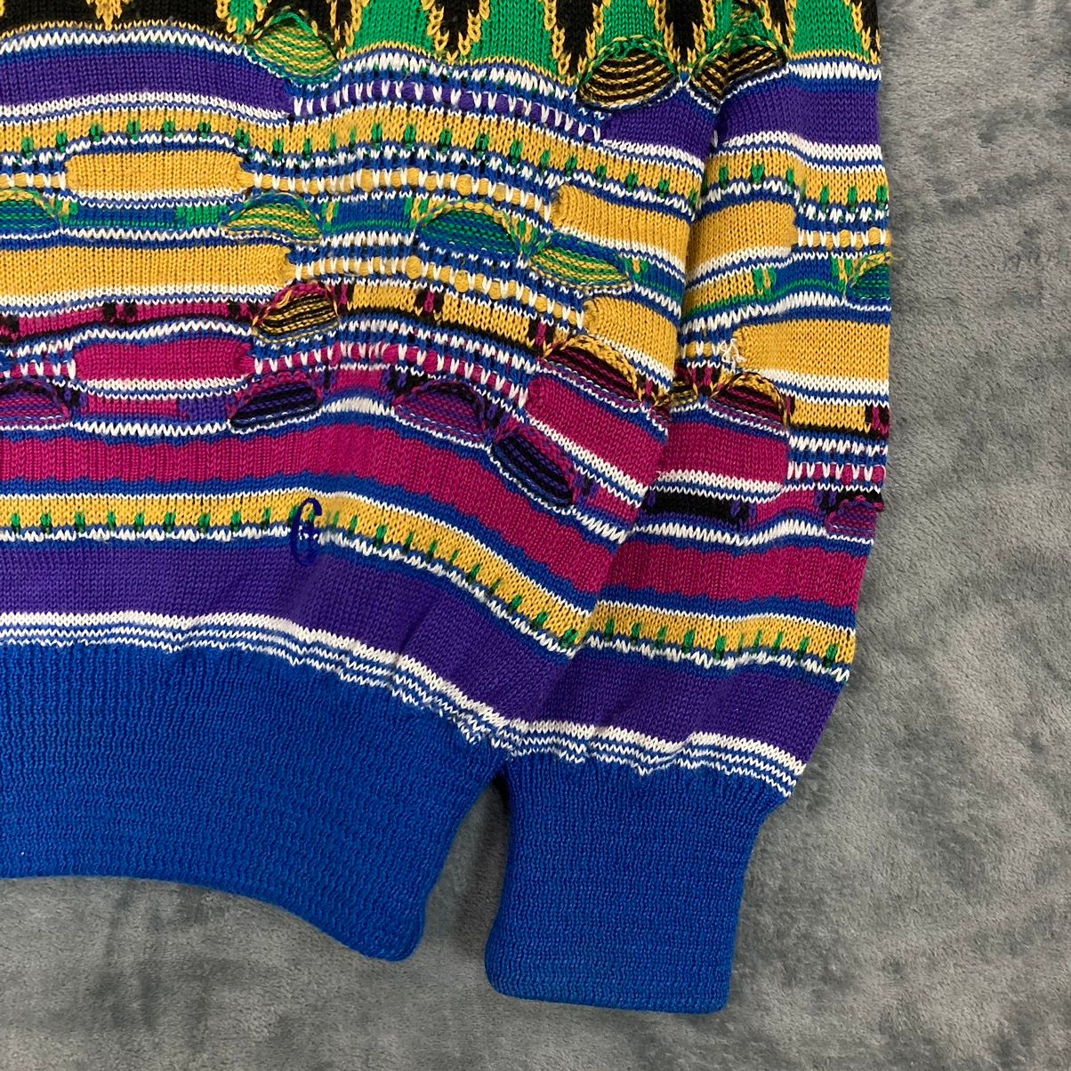 Vintage Crazy Vintage 90s Coogi Style 3D Knit Heavy Weight Sweater Size US L / EU 52-54 / 3 - 6 Thumbnail