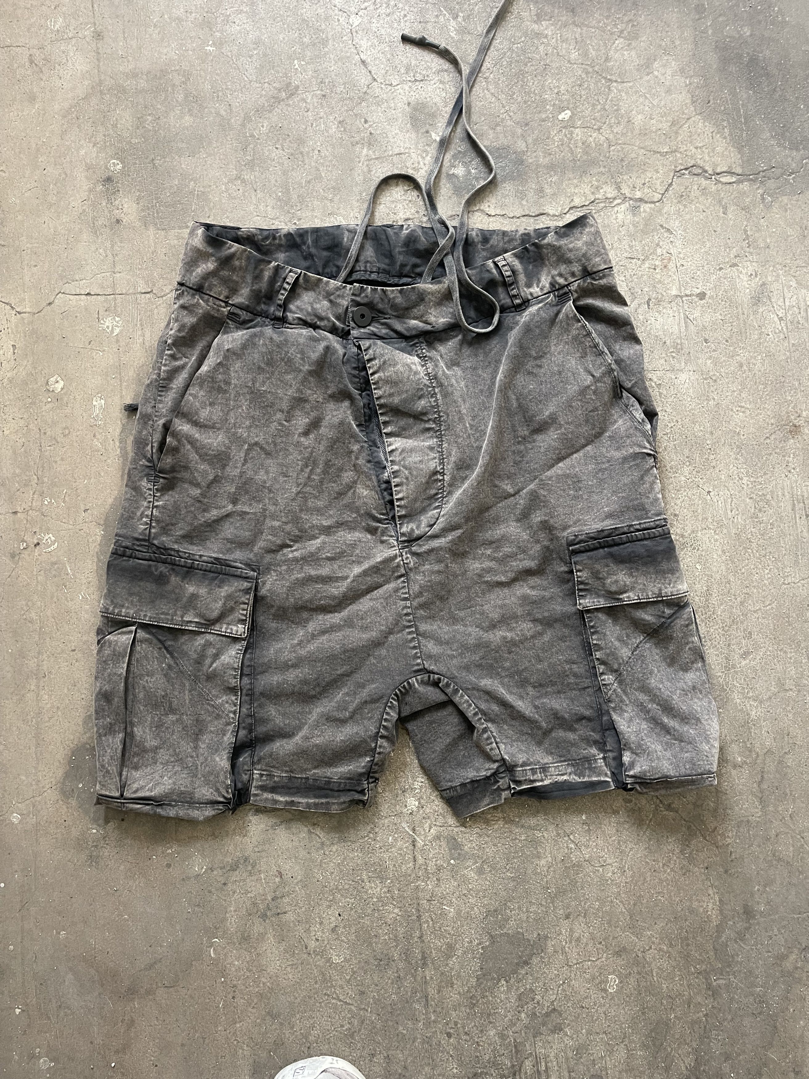 Pre-owned 11 By Boris Bidjan Saberi Washed Cargo Short In Grey