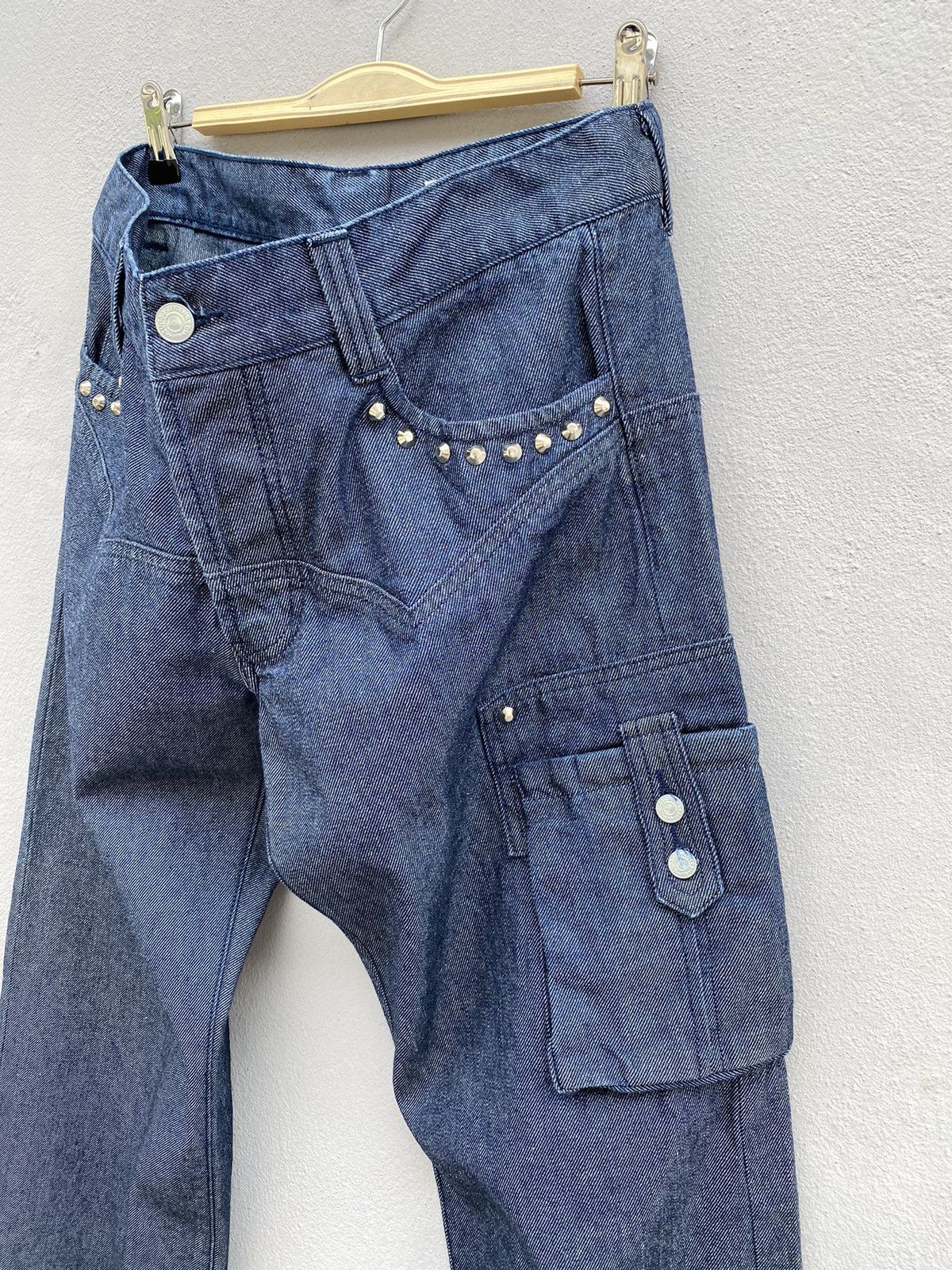 Issey Miyake SUNAO KUWAHARA by Issey Miyake Cargos Studded Indigo Jeans Size US 34 / EU 50 - 2 Thumbnail