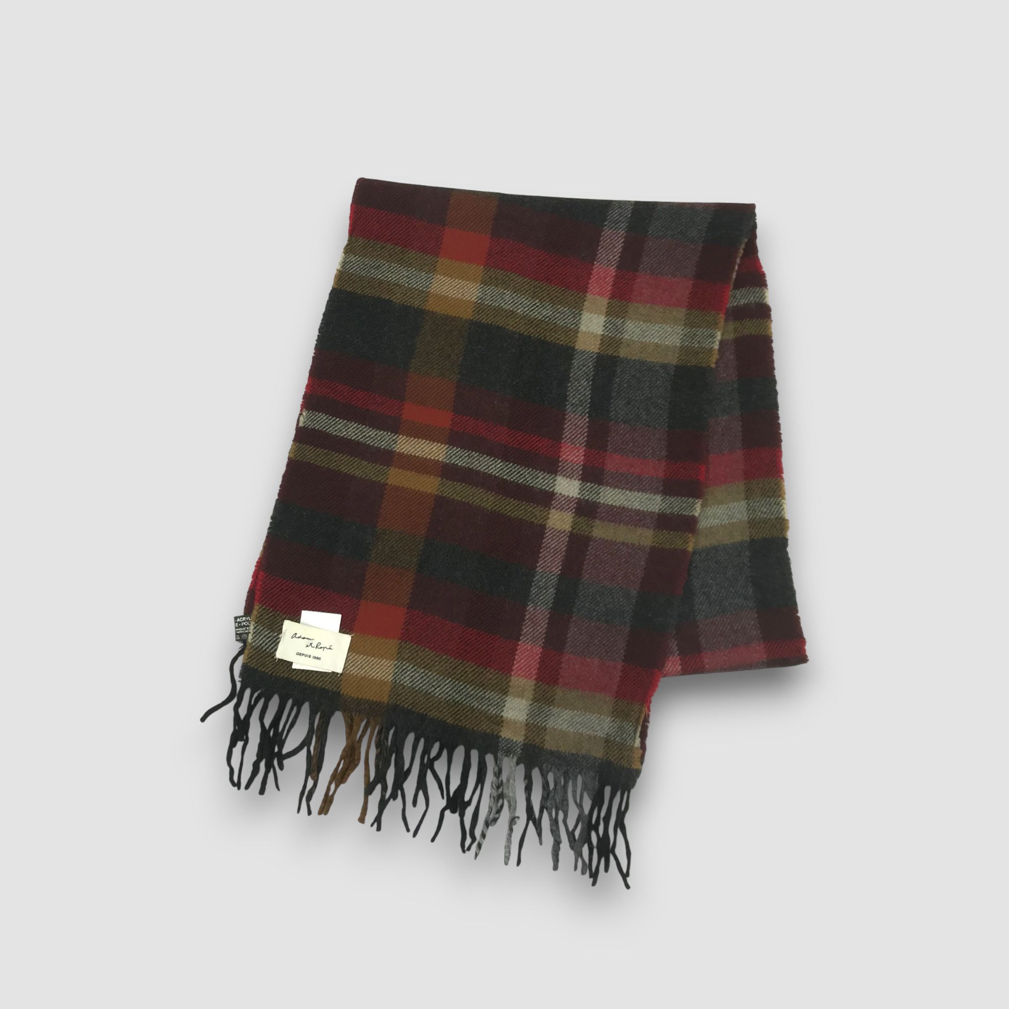 ADAM ET ROPE NWT Vintage Adam et Rope Scarf Fringe Wool Tartan Scarves Size ONE SIZE - 1 Thumbnail