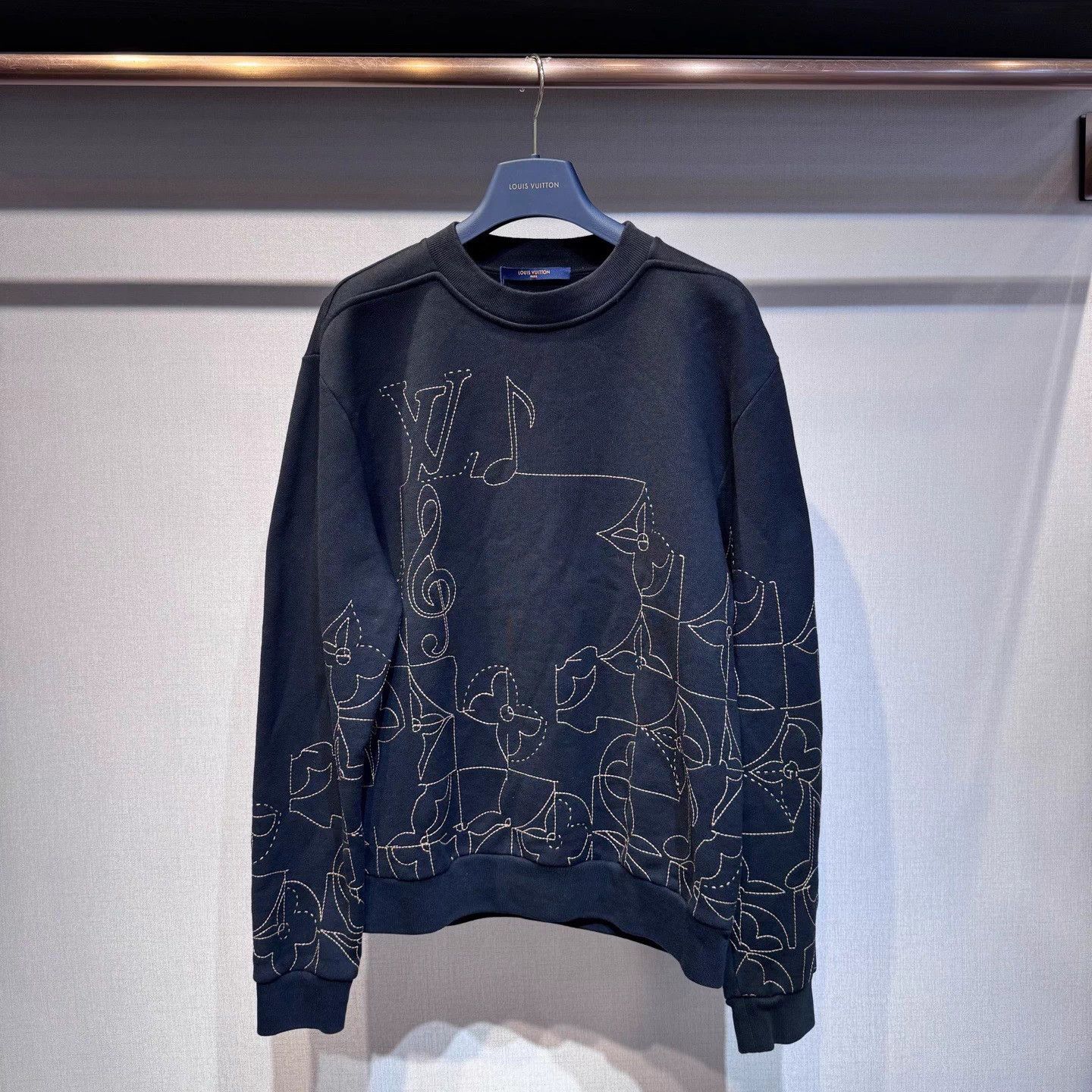 Louis Vuitton Louis Vuitton Music Line Knit Logo Sweater Size M Size US M / EU 48-50 / 2 - 1 Thumbnail
