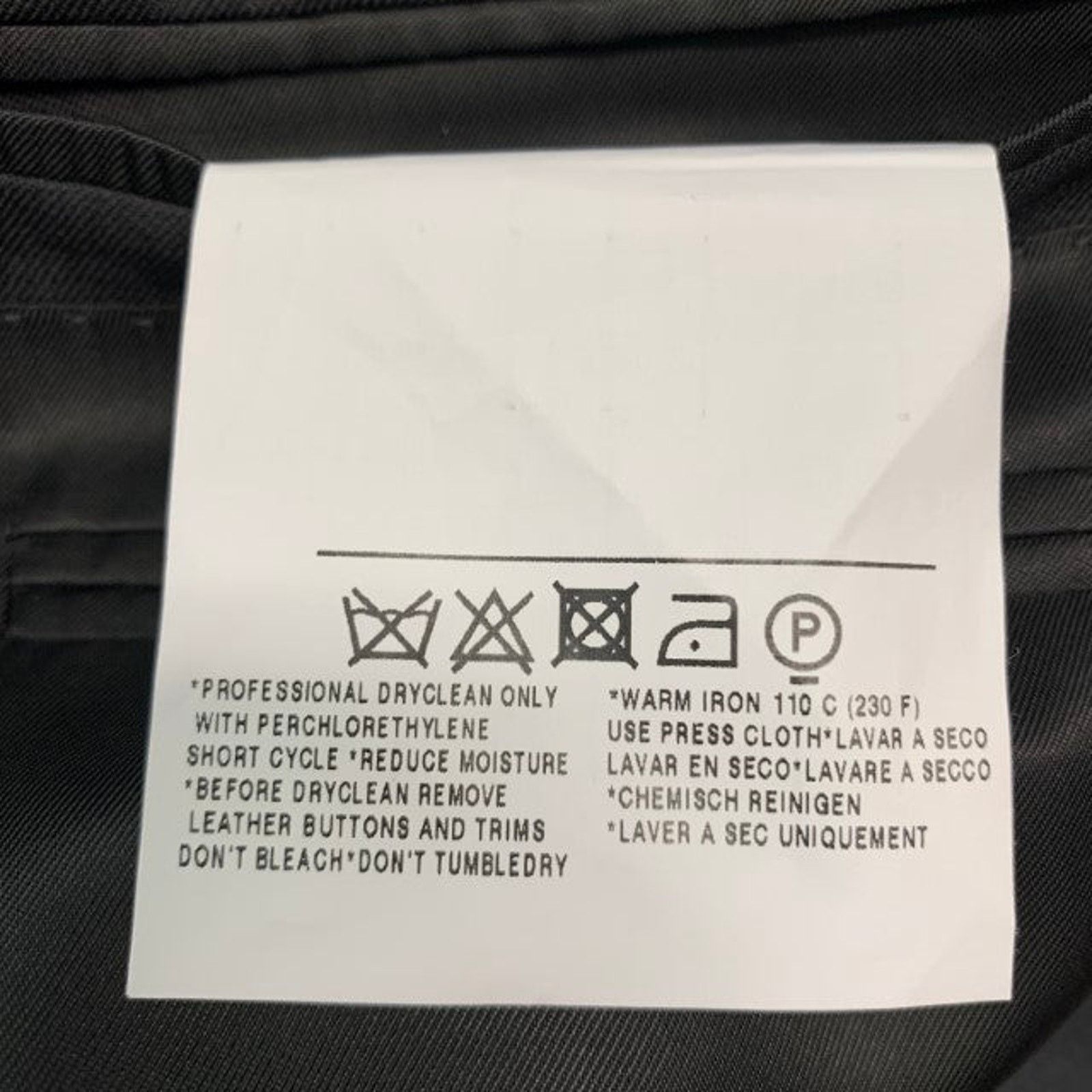 Ermenegildo Zegna ERMENEGILDO ZEGNA Size 40 Black Wool Peak Lapel Sport Coat Size 40R - 7 Thumbnail