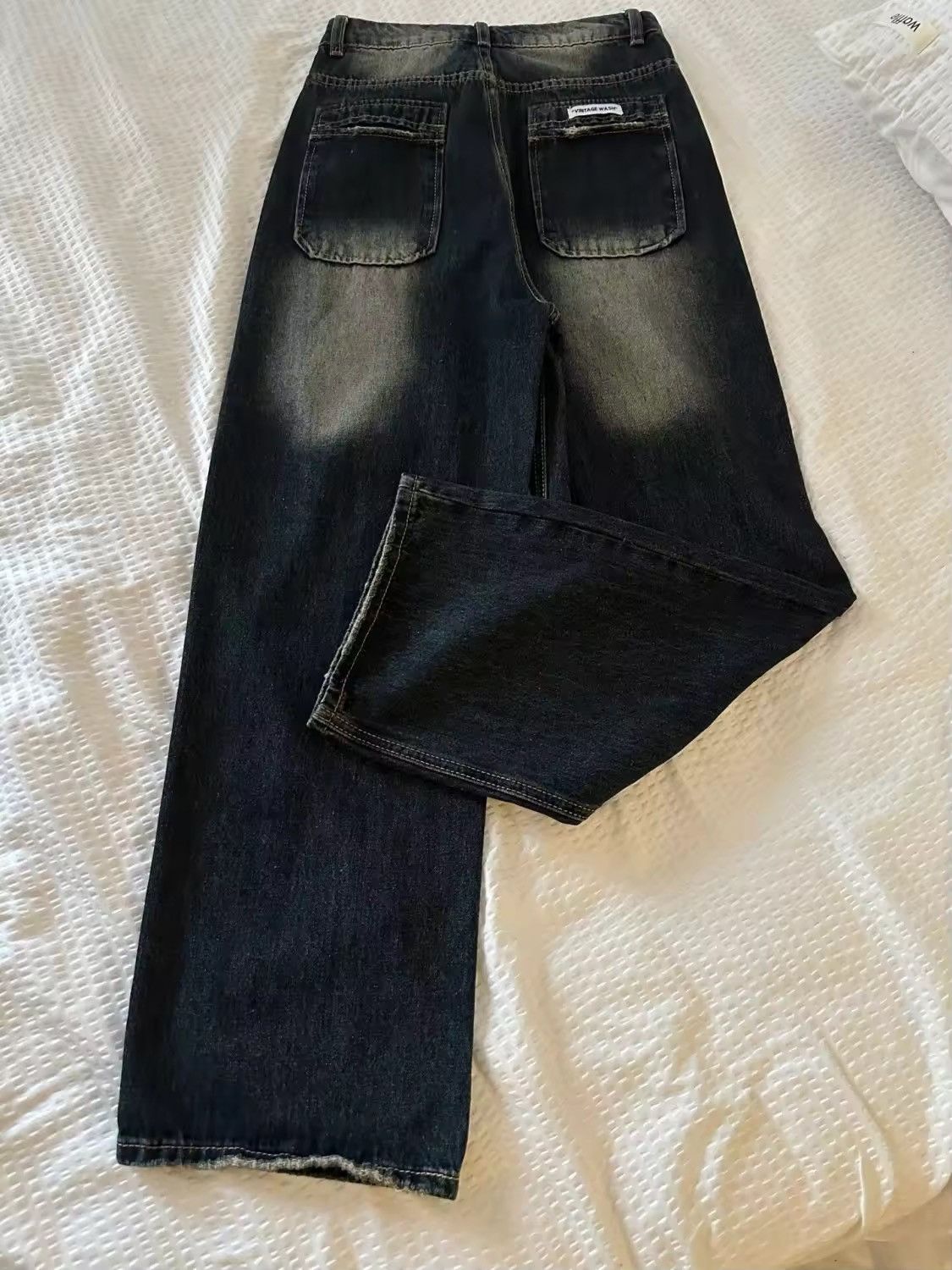 Japanese Brand × Jean Y2k Streetwear high waisted wide leg jeans Size 29" - 2 Thumbnail