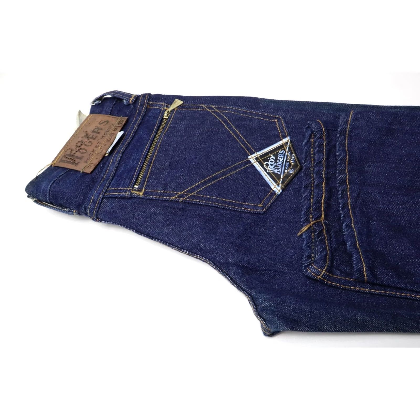 Vintage ROY ROGERS Jeans Women's W26/L32 Raw Dark Blue Denim Zipped Pocket Zip Fly Size 26" / US 2 / IT 38 - 6 Thumbnail