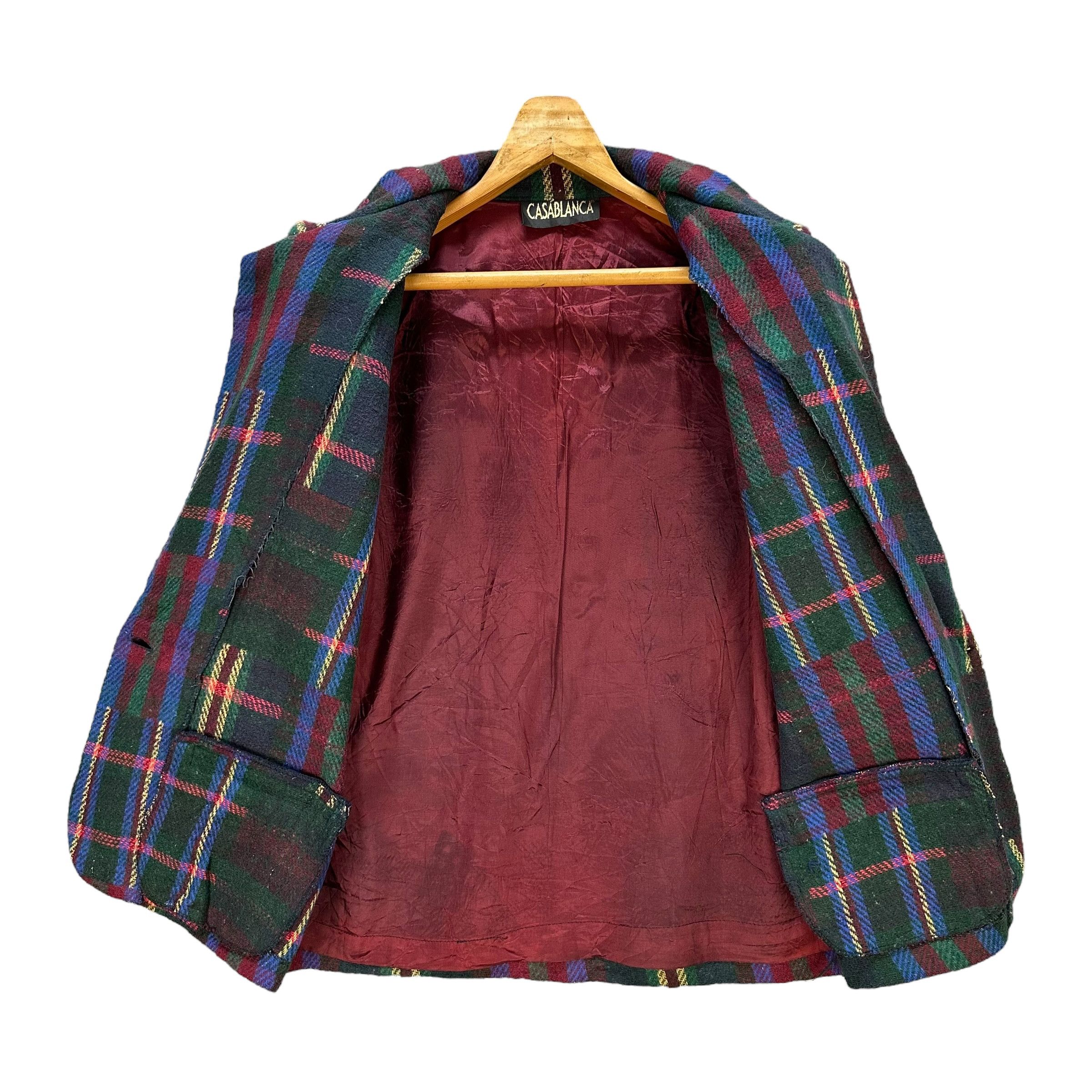 Casablanca Vintage CASABLANCA Single Button Checked Blazer #A74-1798 Size L / US 10 / IT 46 - 6 Thumbnail