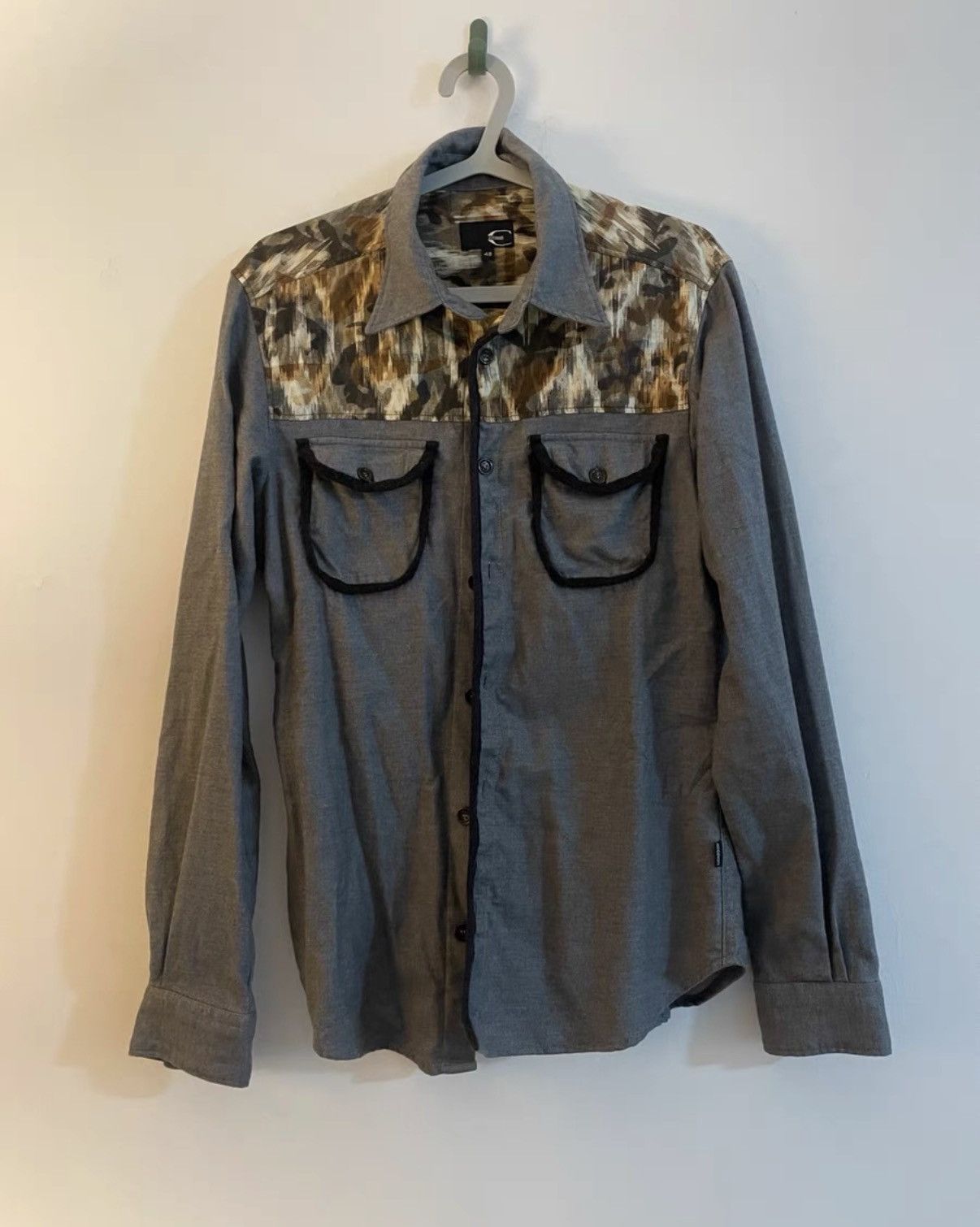 Just Cavalli Just Cavalli Patchwork Cotton Shirt Size US M / EU 48-50 / 2 - 1 Thumbnail