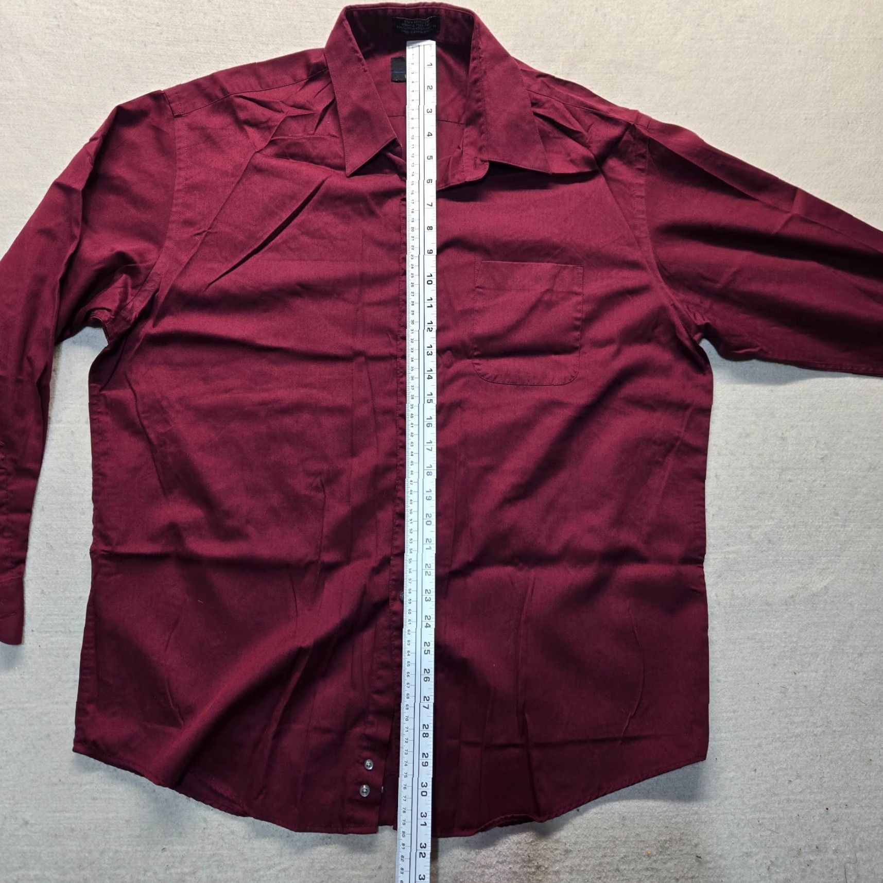 Bill Blass VINTAGE Bill Bass Signature Burgundy Red Long Sleeve Button Up Shirt Adult Mens Size 17 Size US XL / EU 56 / 4 - 6 Thumbnail