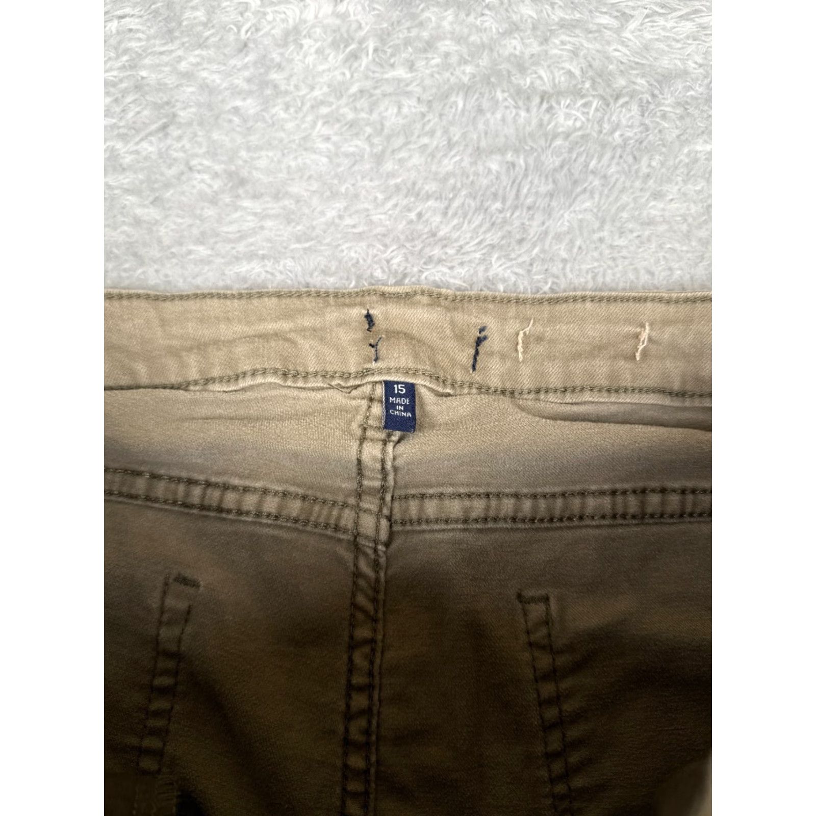 Vintage Angel Kiss Jeans Juniors 15 Beige Distressed Skinny Denim 30x25 - Women's Size 36" / US 14 / IT 50 - 6 Thumbnail