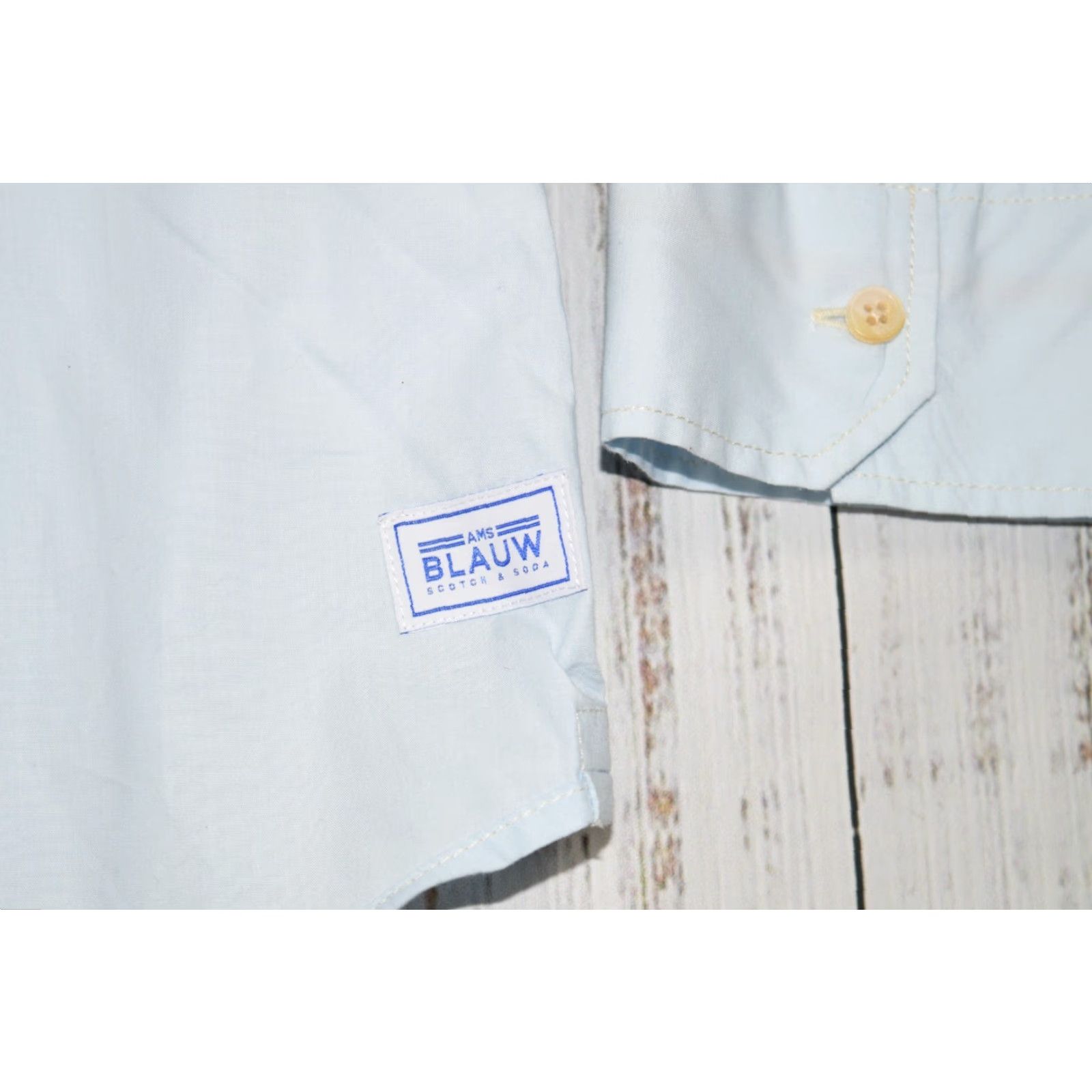 Scotch & Soda Scotch & Soda Blaauw Amsterdam Button-Up Shirt XL Blue 100% Cotton Long Sleeve Collared Casual Mens Shirt Size 46R - 5 Thumbnail