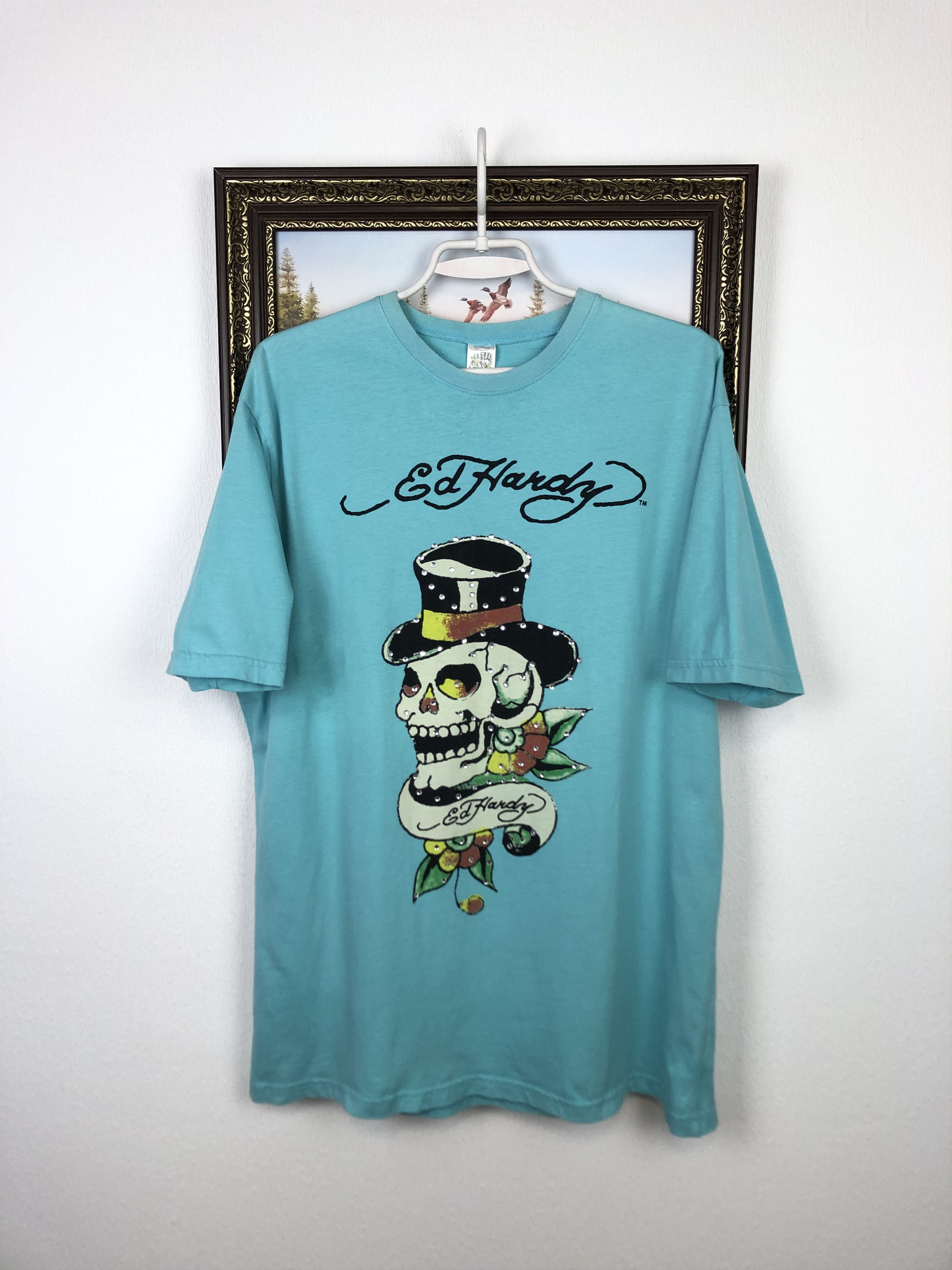 Ed Hardy Vintage Ed Hardy Shirt Big Logo Skull Love Kills Tee Y2K Size US L / EU 52-54 / 3 - 1 Thumbnail